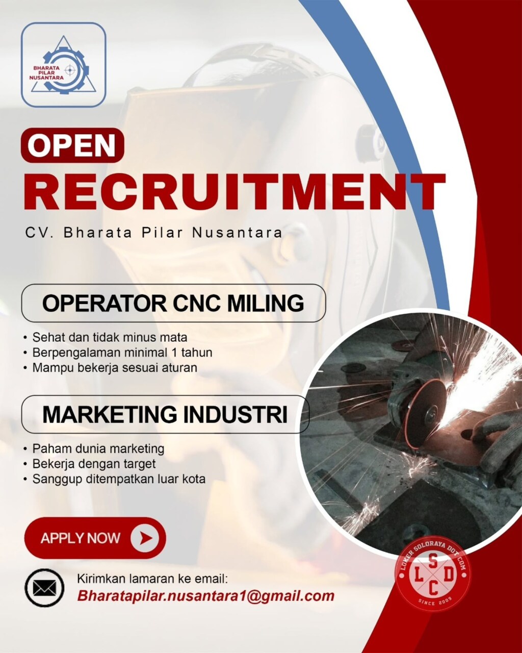 Poster Lowongan Kerja CV Bharata Pilar Nusantara