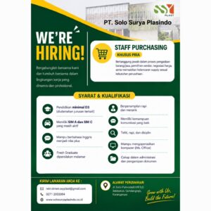 Lowongan Kerja di PT. Solo Surya Plasindo (5 Posisi (Staff Purchasing, Sales Marketing, dll)) – Karanganyar