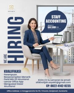 Lowongan Kerja Staff Accounting di Sayekti (Surakarta)