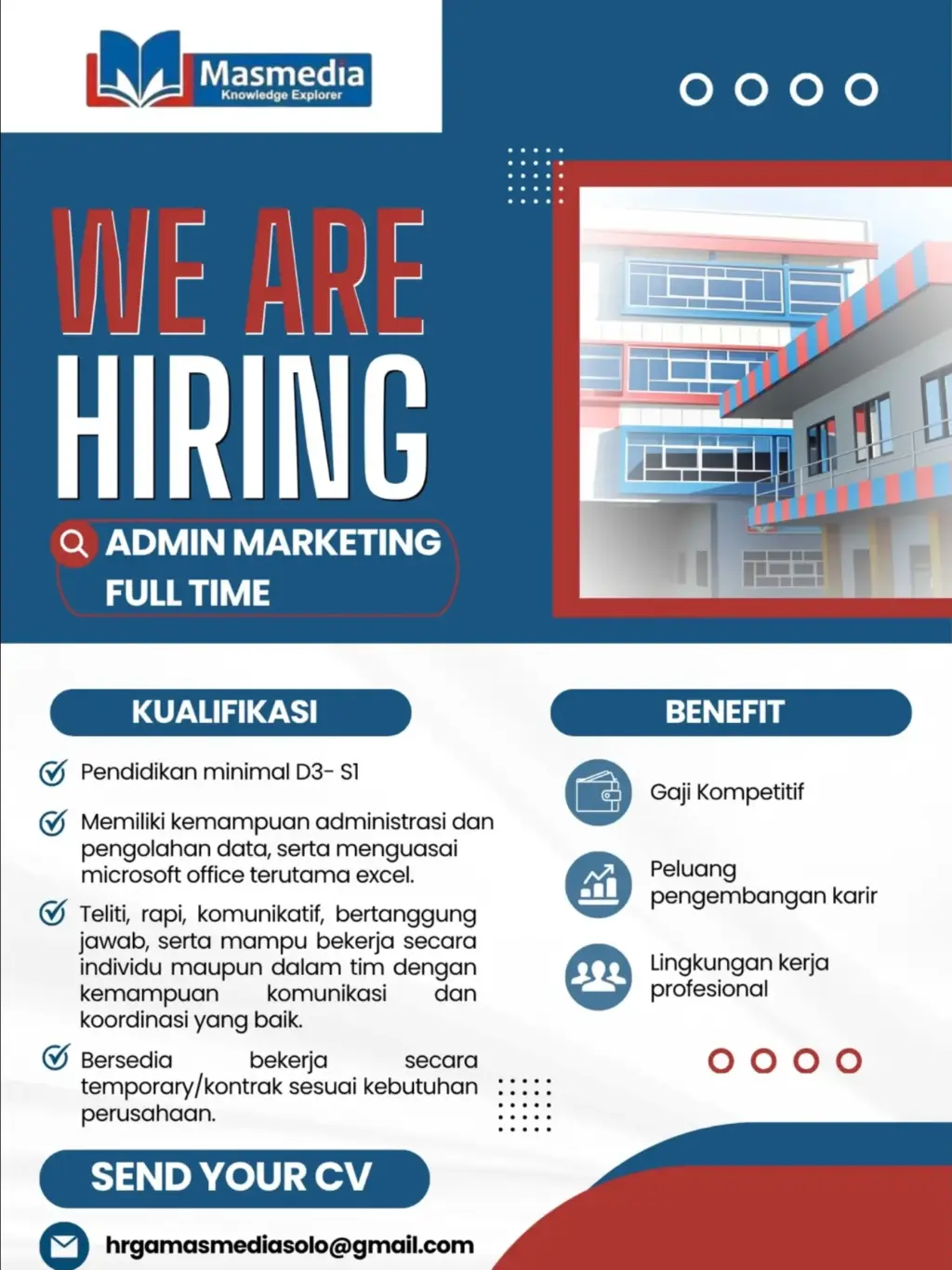 Poster Lowongan Kerja Masmedia Knowledge Explorer Slide 1