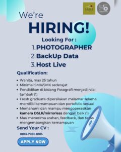 Lowongan Kerja di Sudut Kauman Solo (Photographer, BackUp Data, & Host Live) – Solo