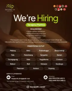 Lowongan Kerja di Kayuputih Family Reflexology (Terapis/Hattra & Terapis/Hattra) – Solo