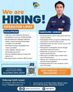 Lowongan Kerja di CV Dipo Mulyo (Operator Lipat, Helper Cetak, & Driver Operasional) – Boyolali