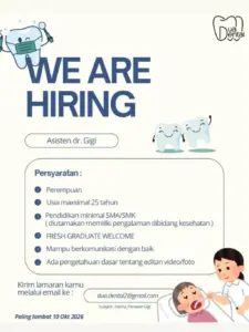 Lowongan Kerja Asisten dr. Gigi di Dua Dental (Klaten)