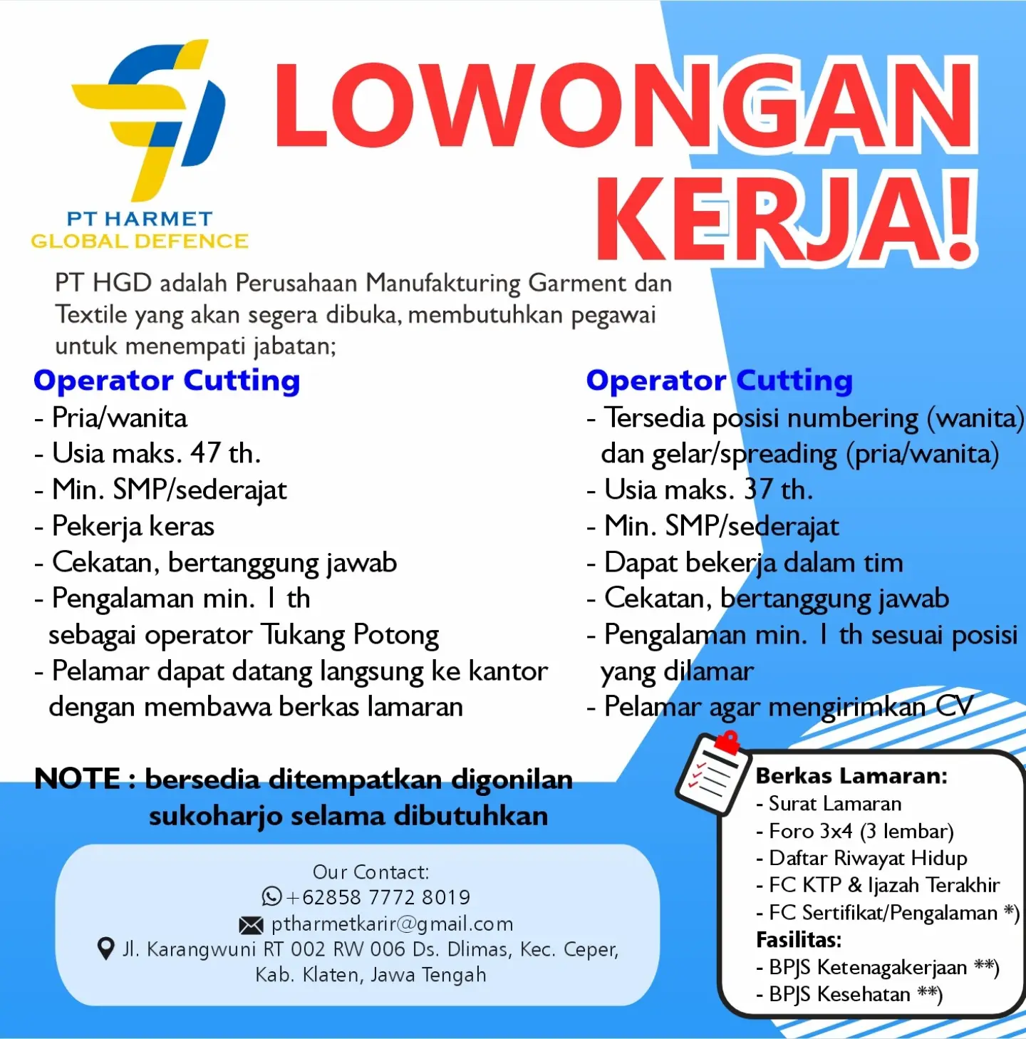 Poster Lowongan Kerja PT Harmet Setia Cemerlang & PT Harmet Global Defence Slide 10