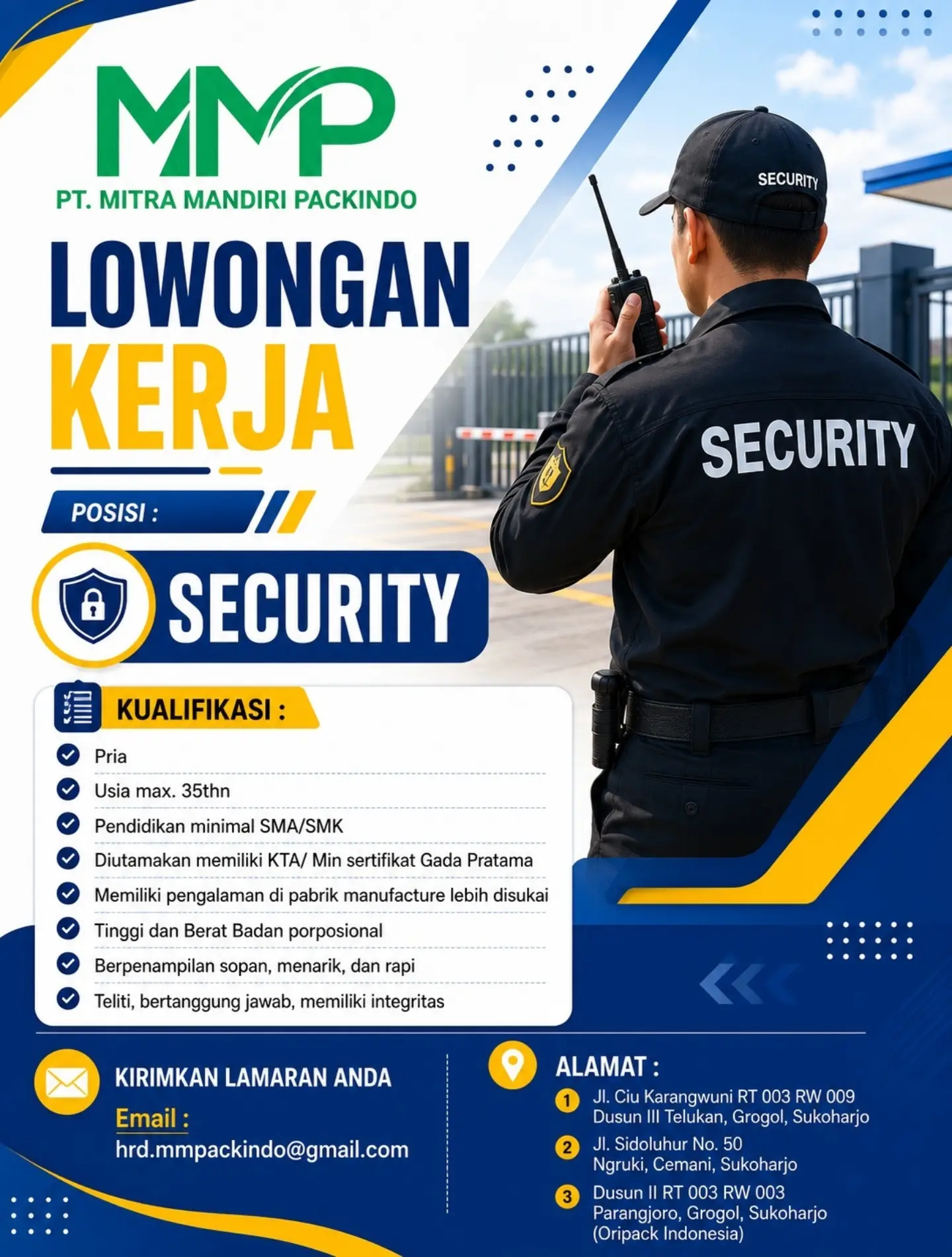 Poster Lowongan Kerja PT Mitra Mandiri Packindo Slide 10