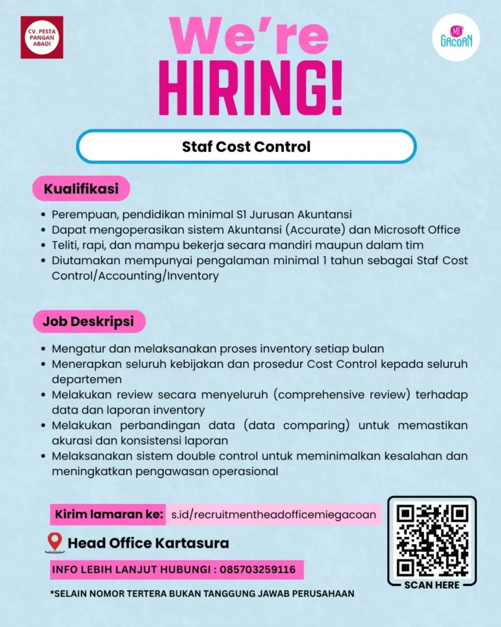 Poster Lowongan Kerja Mie Gacoan Slide 2