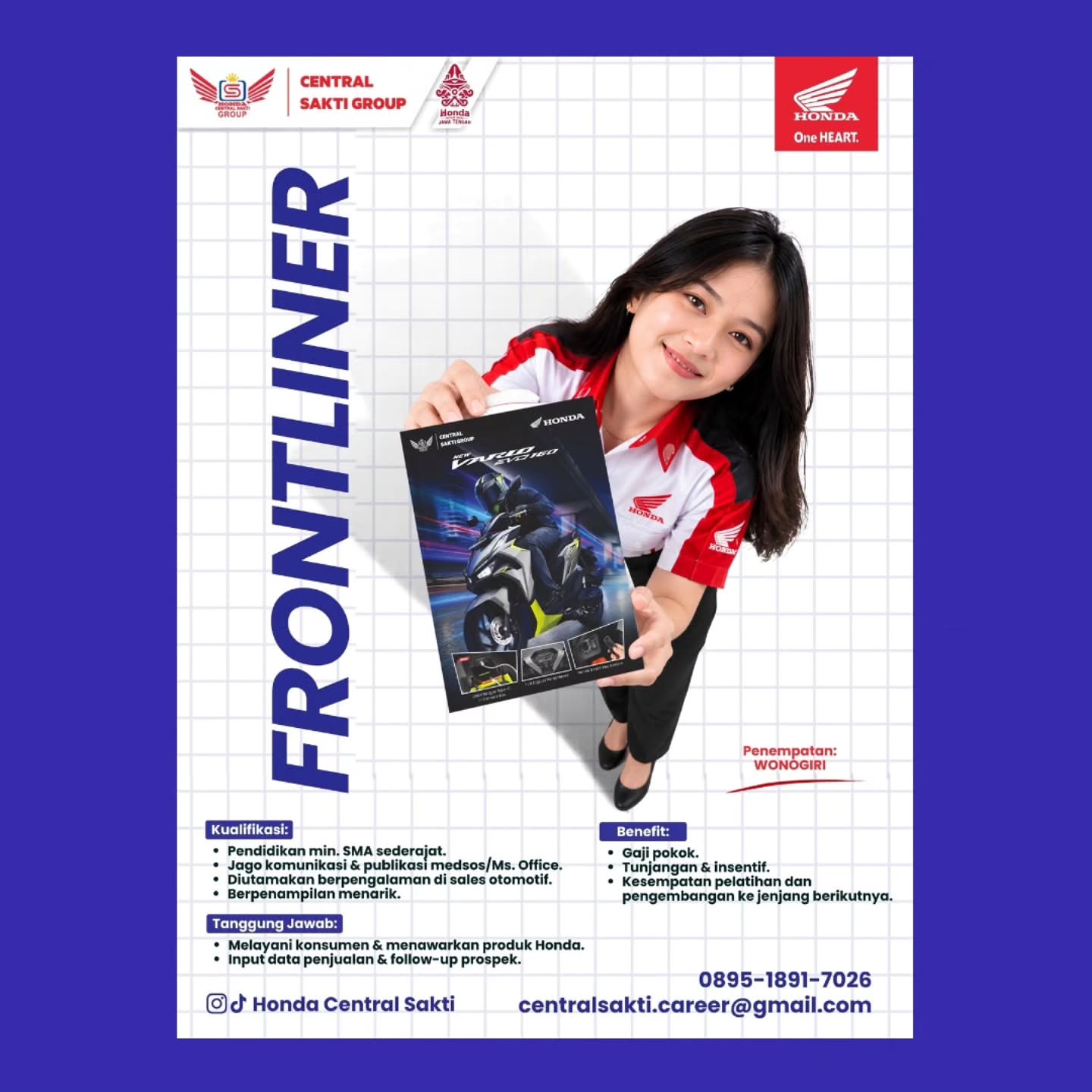Poster Lowongan Kerja Honda Central Sakti Group Slide 2
