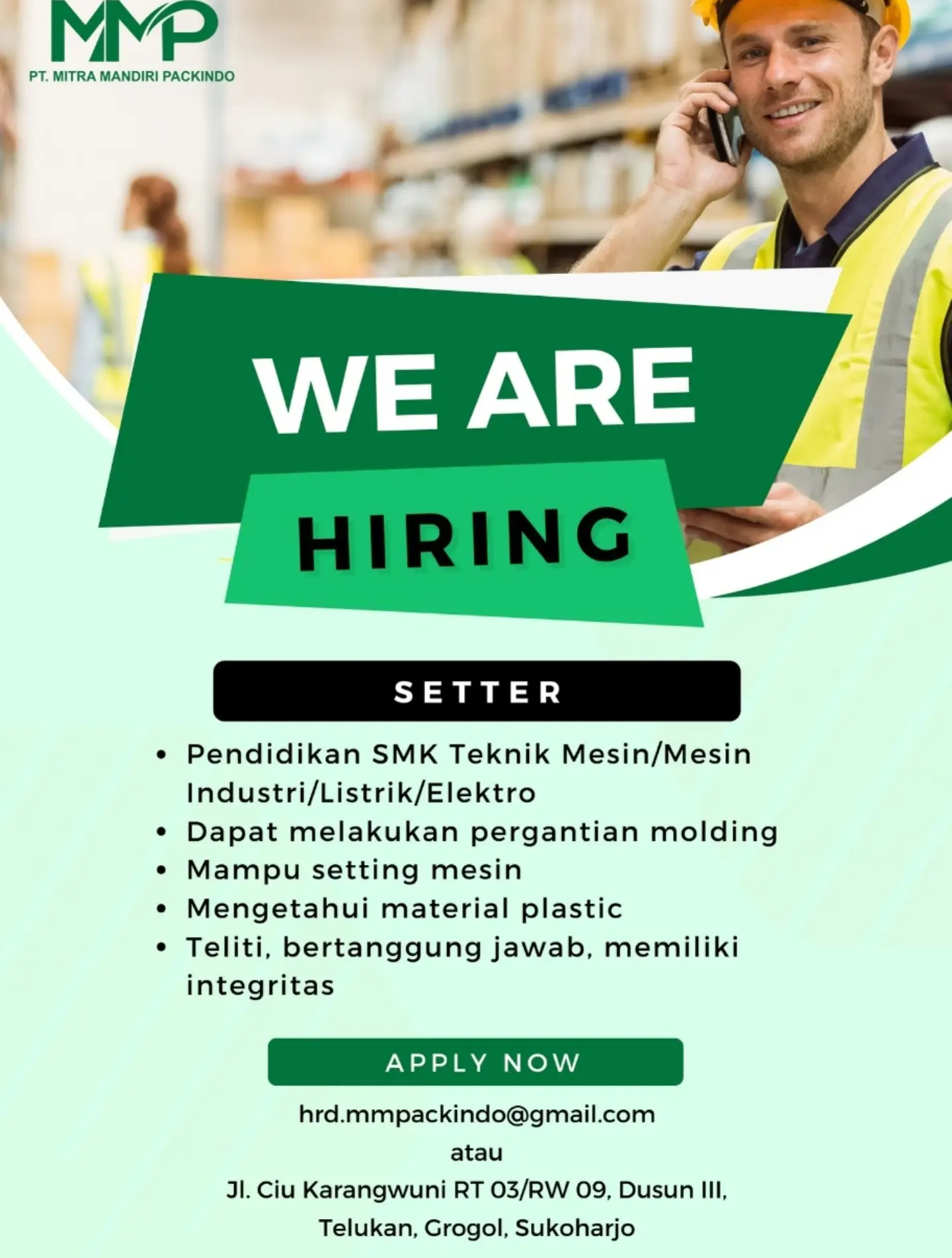 Poster Lowongan Kerja PT Mitra Mandiri Packindo Slide 2