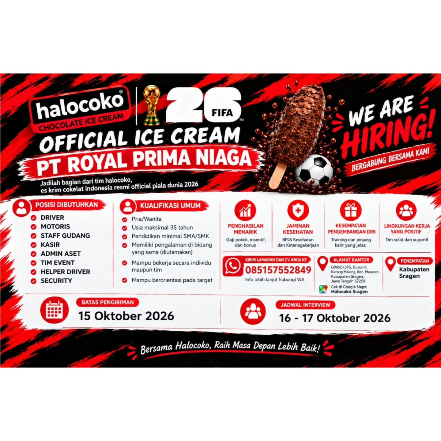 Poster Lowongan Kerja PT Royal Prima Niaga (Halocoko) Slide 2