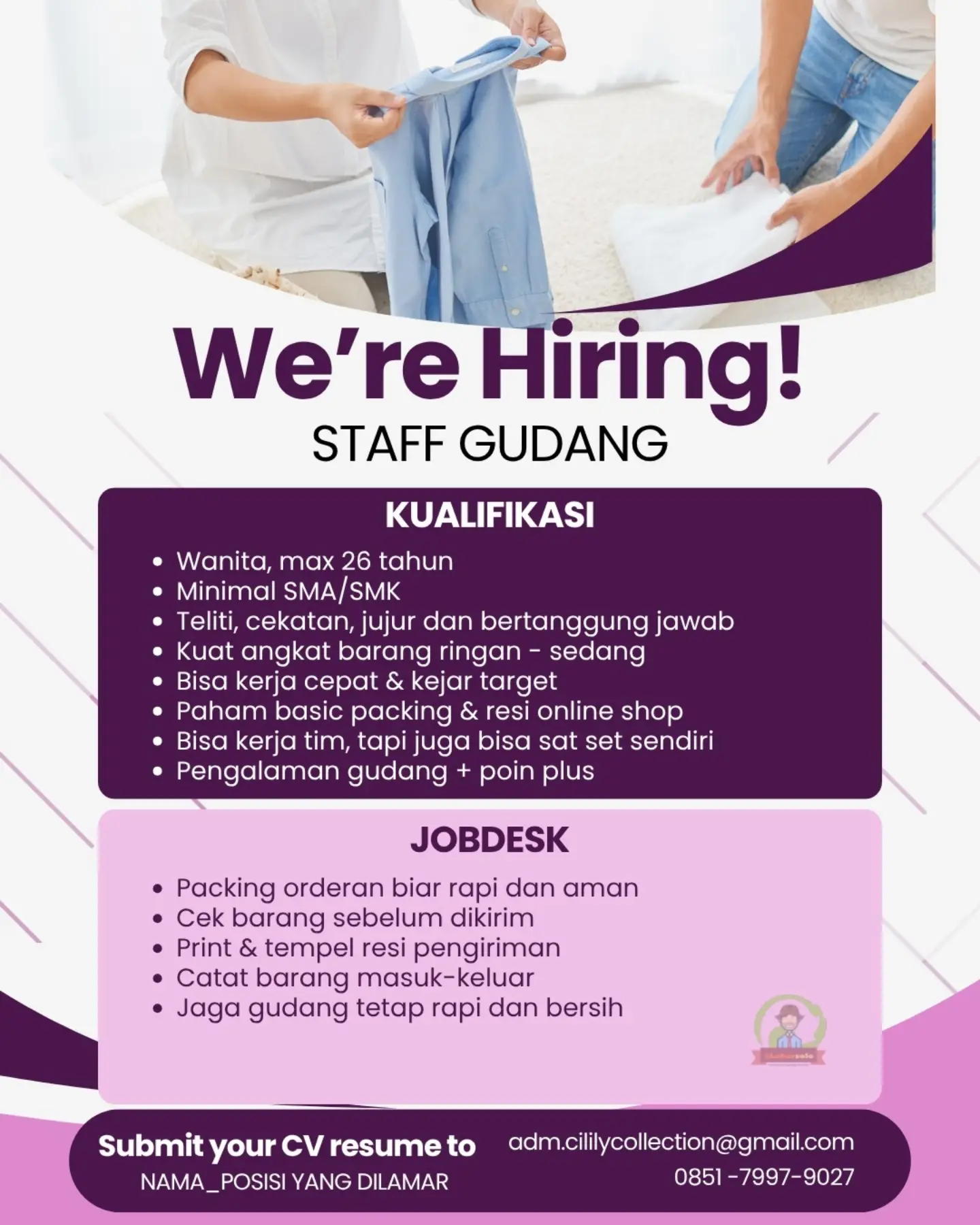 Poster Lowongan Kerja Cilily Official Store Slide 2