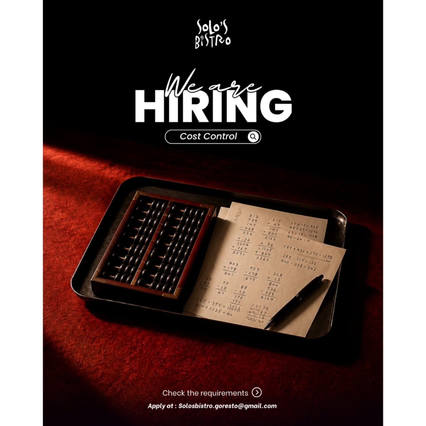 Poster Lowongan Kerja Solo's Bistro Restaurant Slide 2