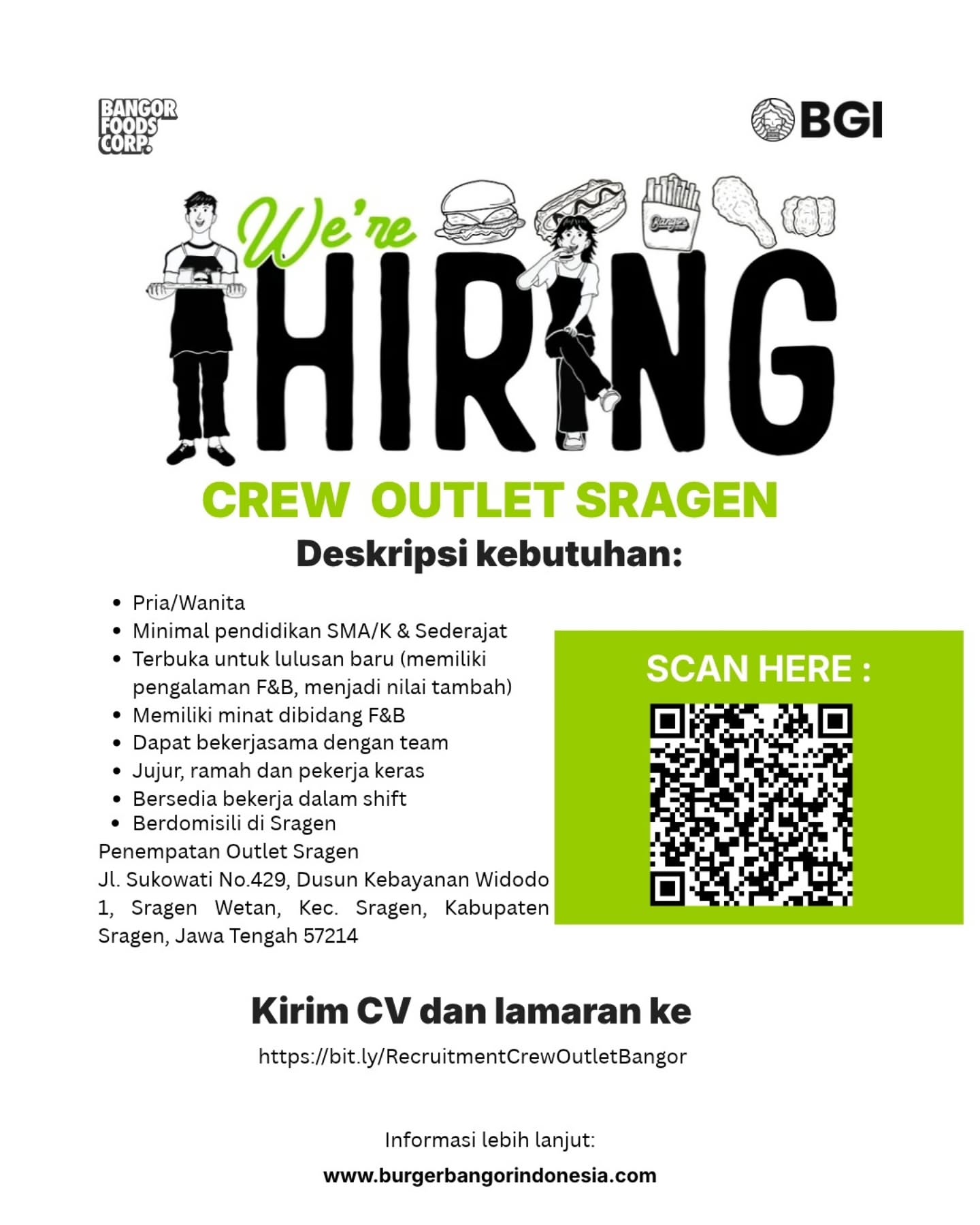 Poster Lowongan Kerja Burger Bangor (Bangor Foods Corp) Slide 2
