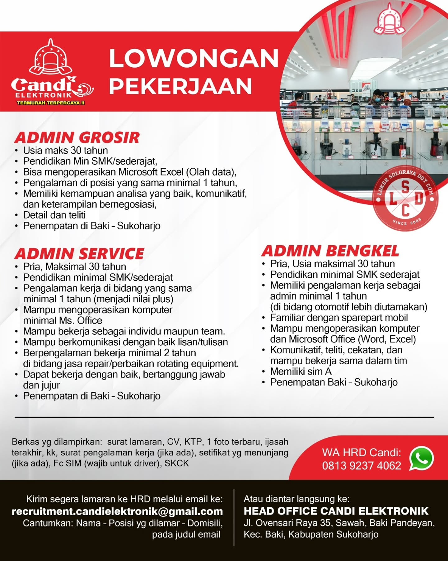 Poster Lowongan Kerja Candi Elektronik Slide 2