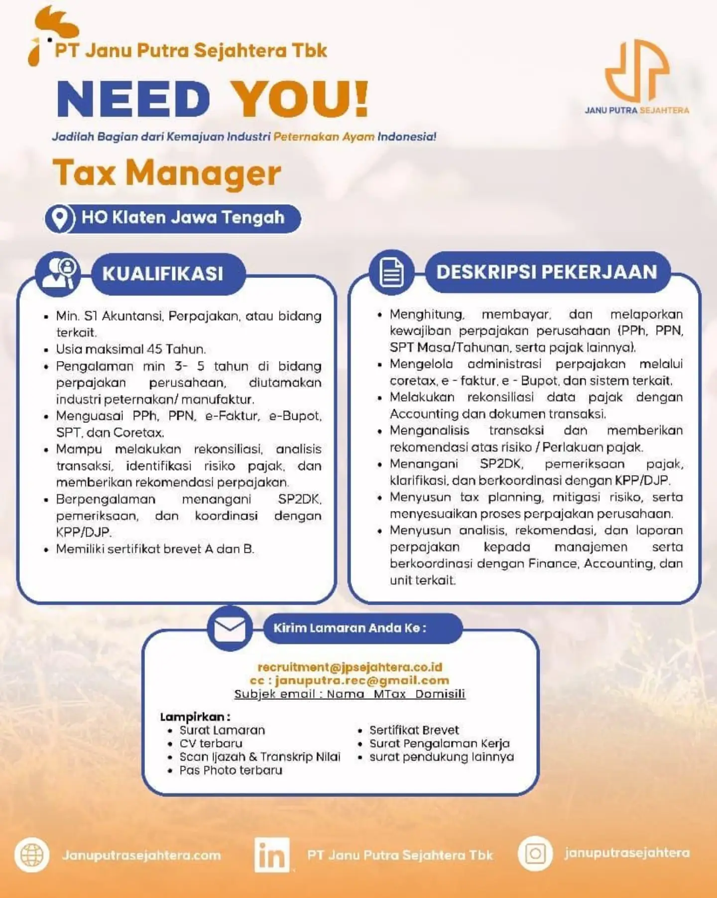 Poster Lowongan Kerja PT Janu Putra Sejahtera Tbk Slide 2
