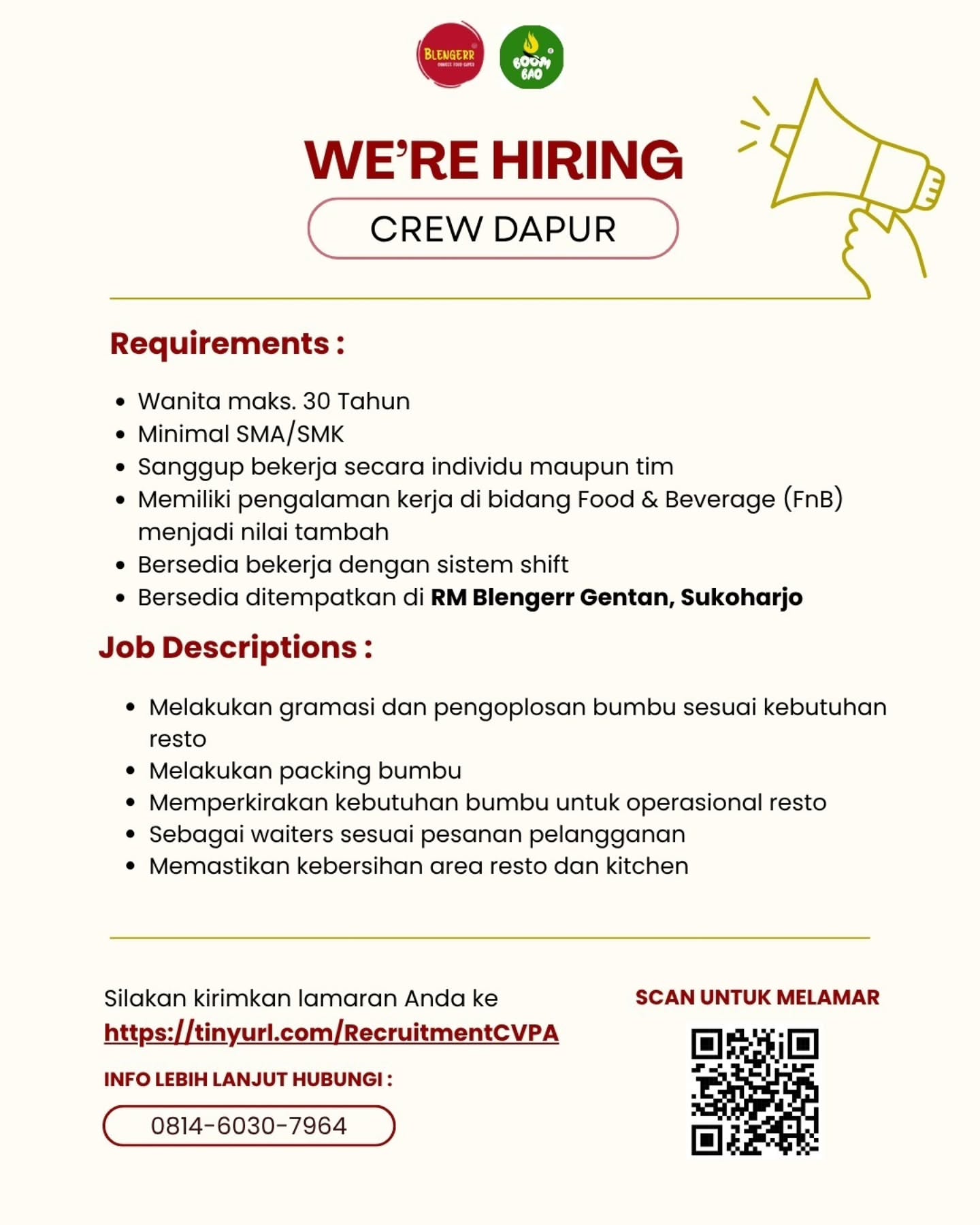 Poster Lowongan Kerja CV Pesta Abadi Slide 2