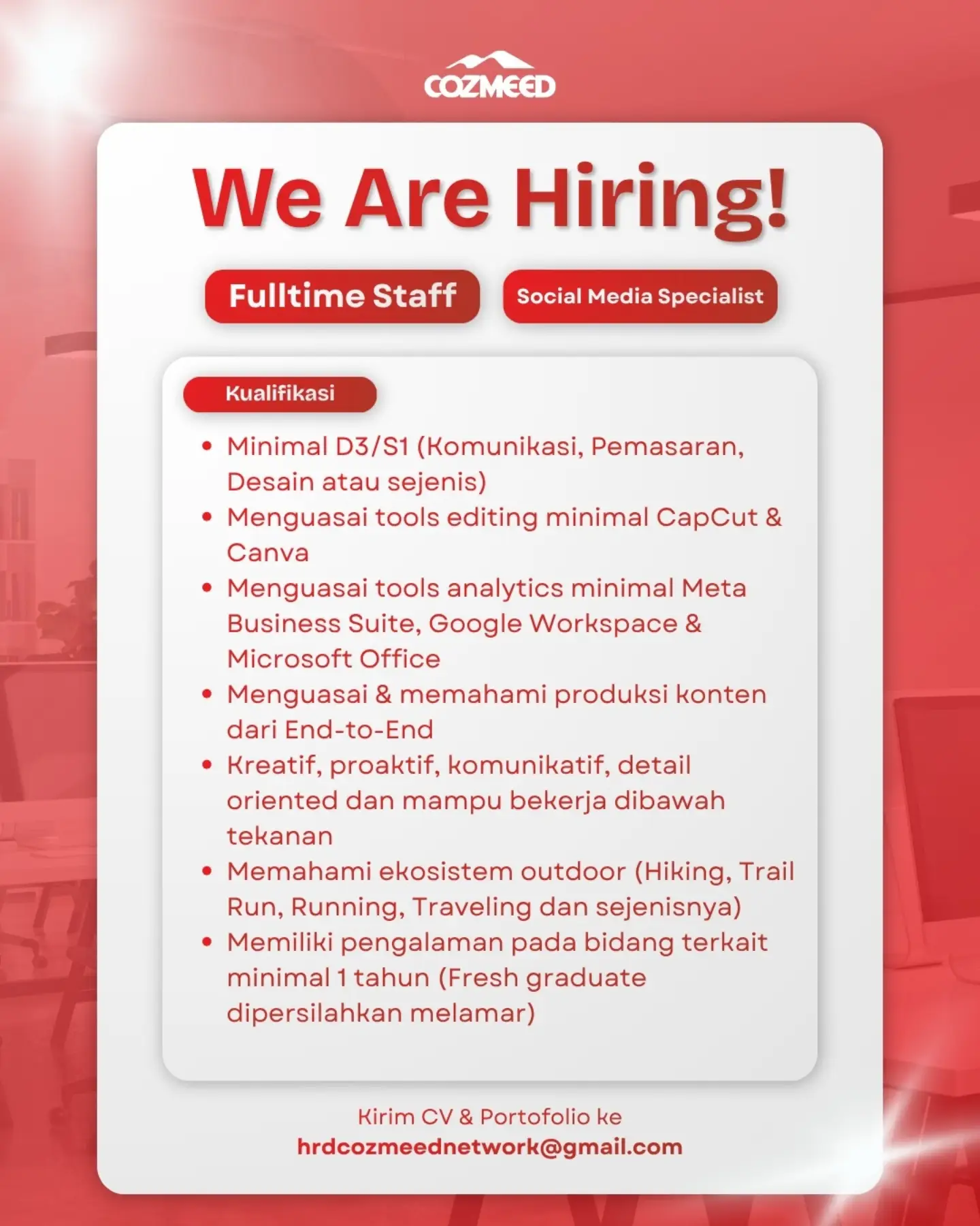 Poster Lowongan Kerja Cozmeed Slide 2