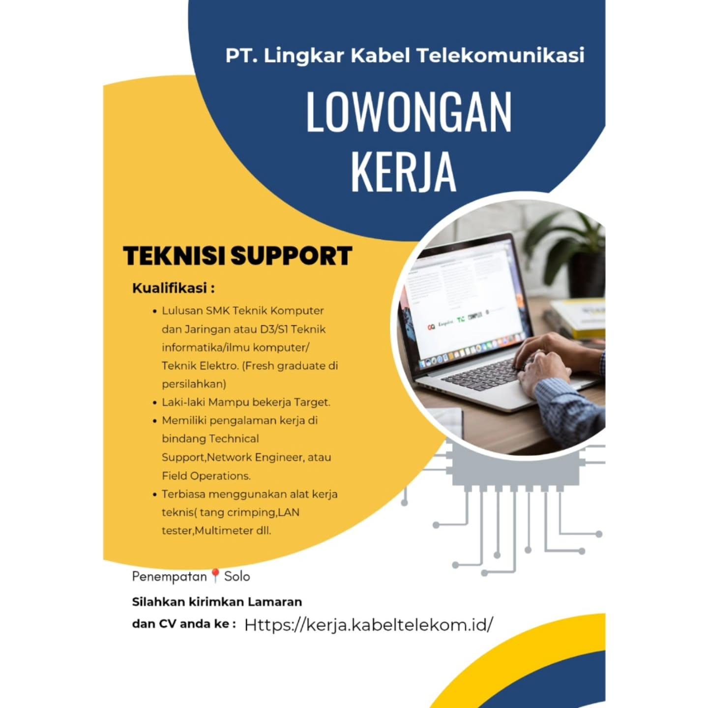 Poster Lowongan Kerja PT Lingkar Kabel Telekomunikasi Slide 2