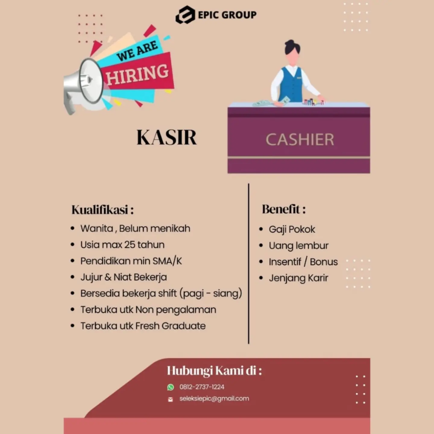Poster Lowongan Kerja EPIC GROUP Slide 2