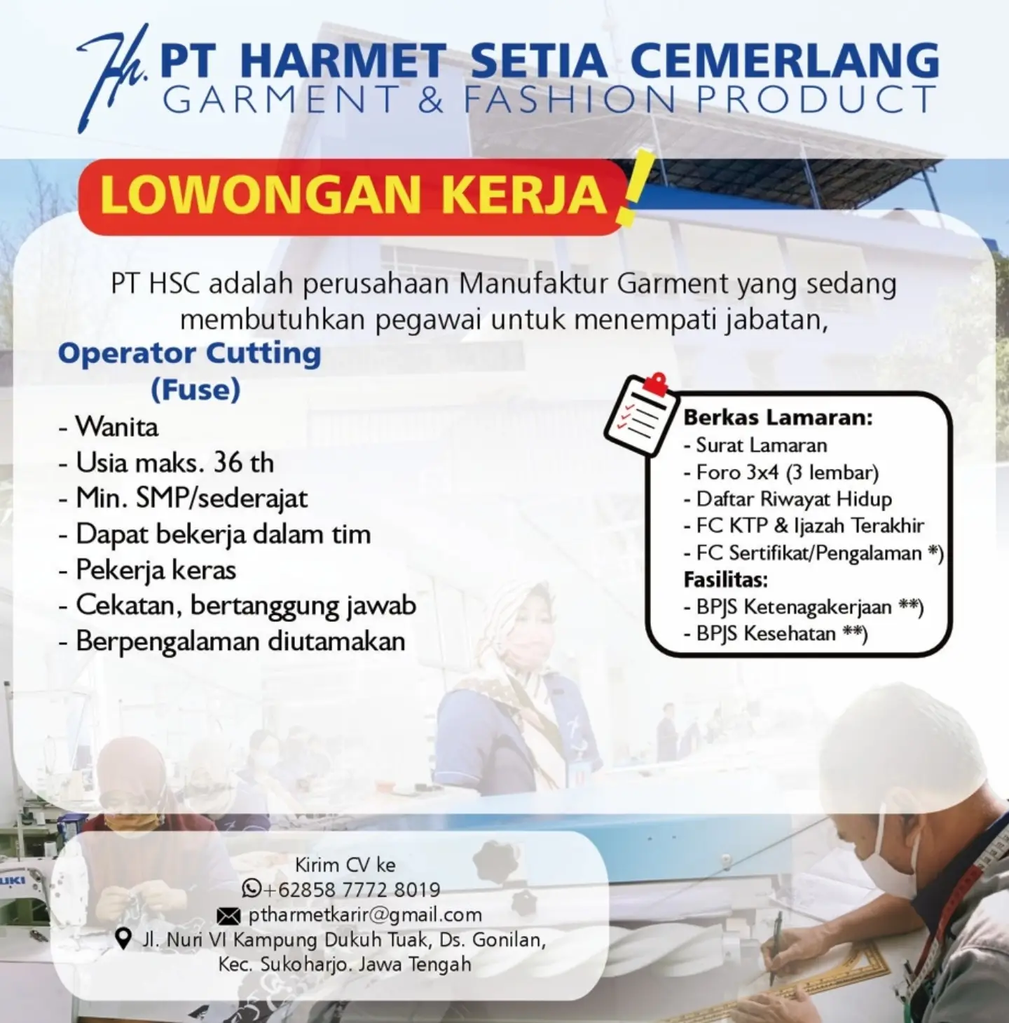 Poster Lowongan Kerja PT Harmet Setia Cemerlang & PT Harmet Global Defence Slide 2