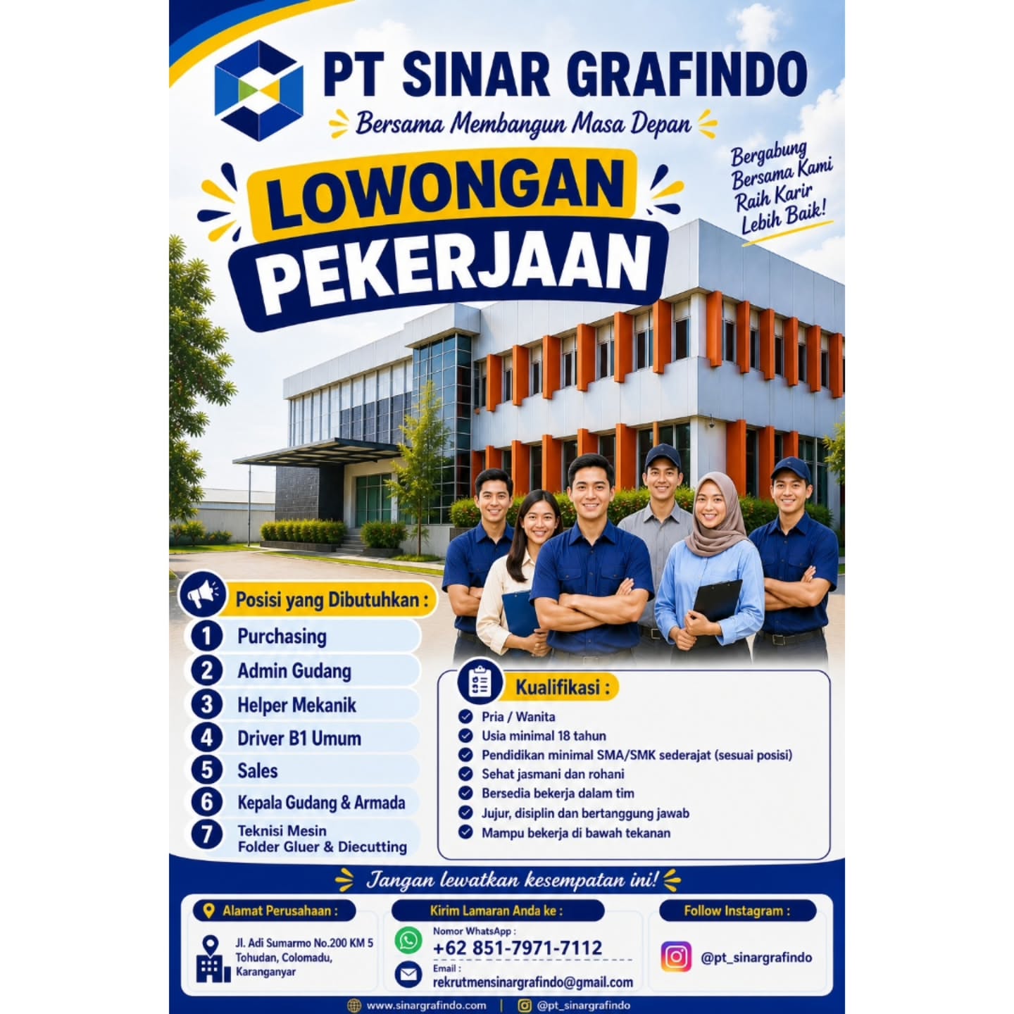 Poster Lowongan Kerja PT Sinar Grafindo Slide 2