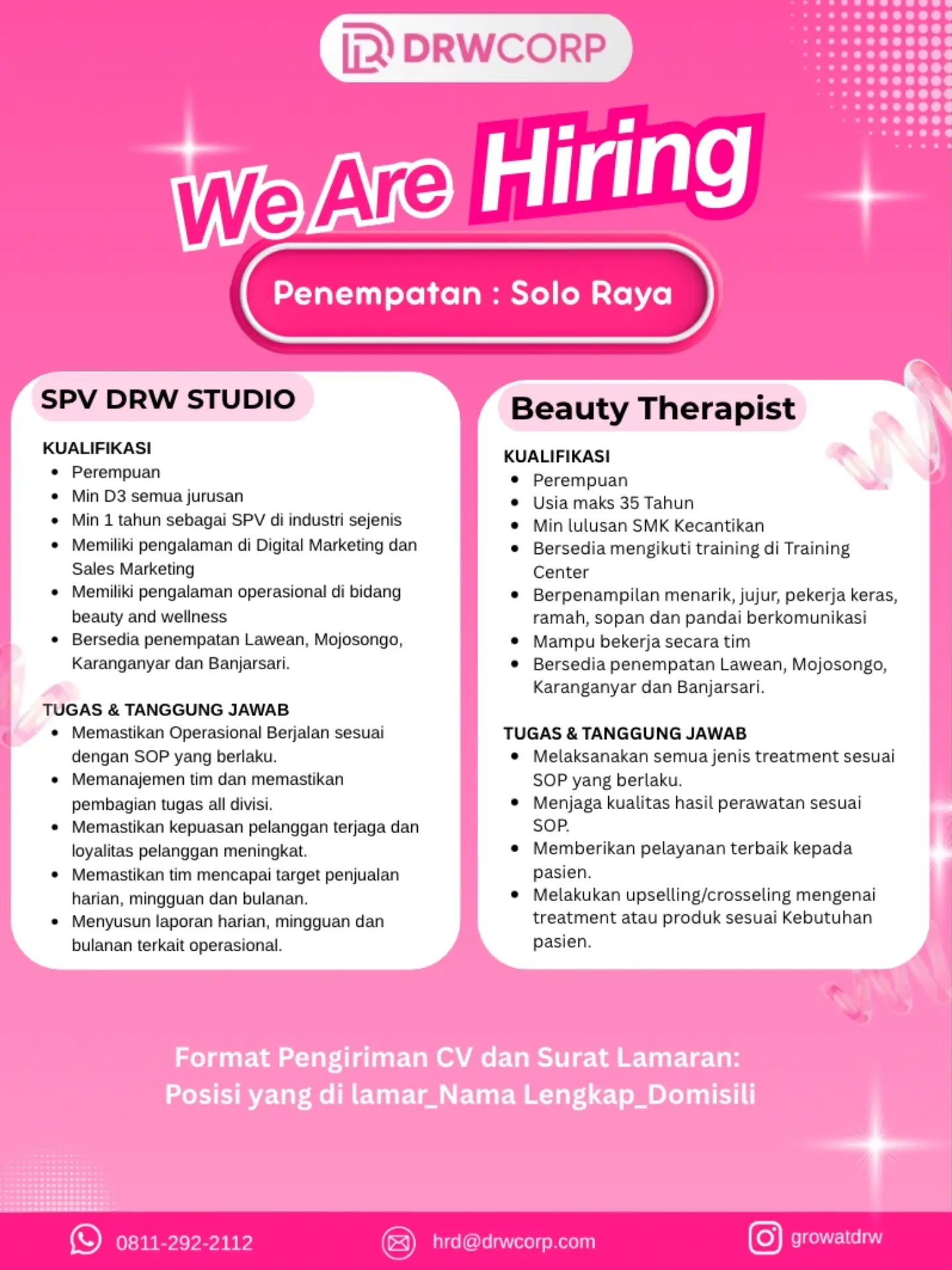 Poster Lowongan Kerja DRW Studio (DRWCORP) Slide 2