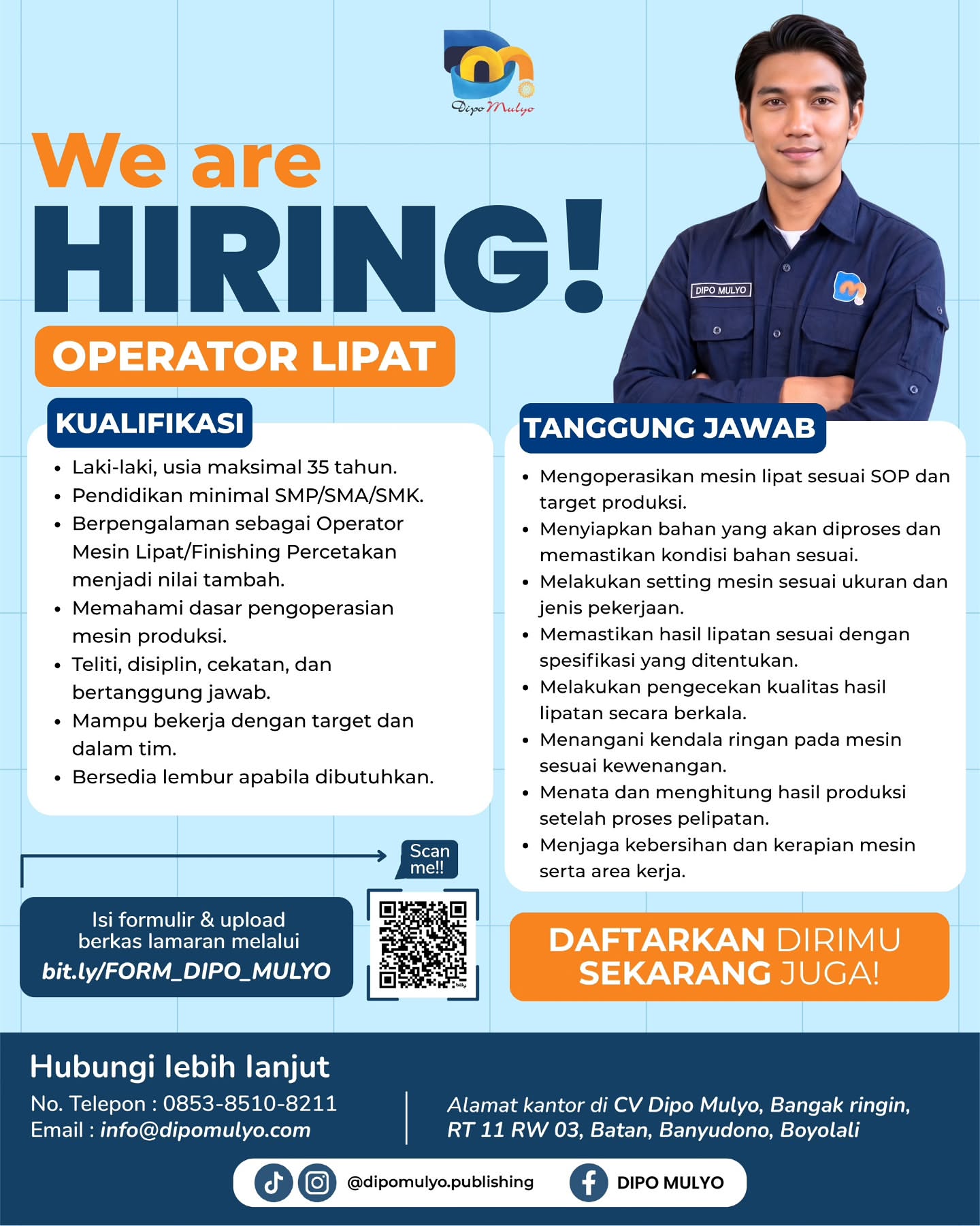 Poster Lowongan Kerja CV Dipo Mulyo Slide 2