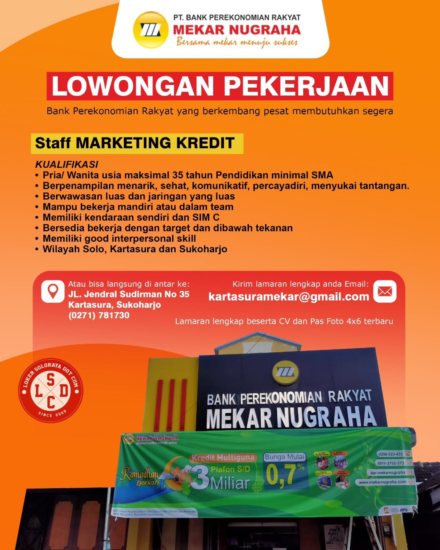 Poster Lowongan Kerja PT BPR Mekar Nugraha Slide 2