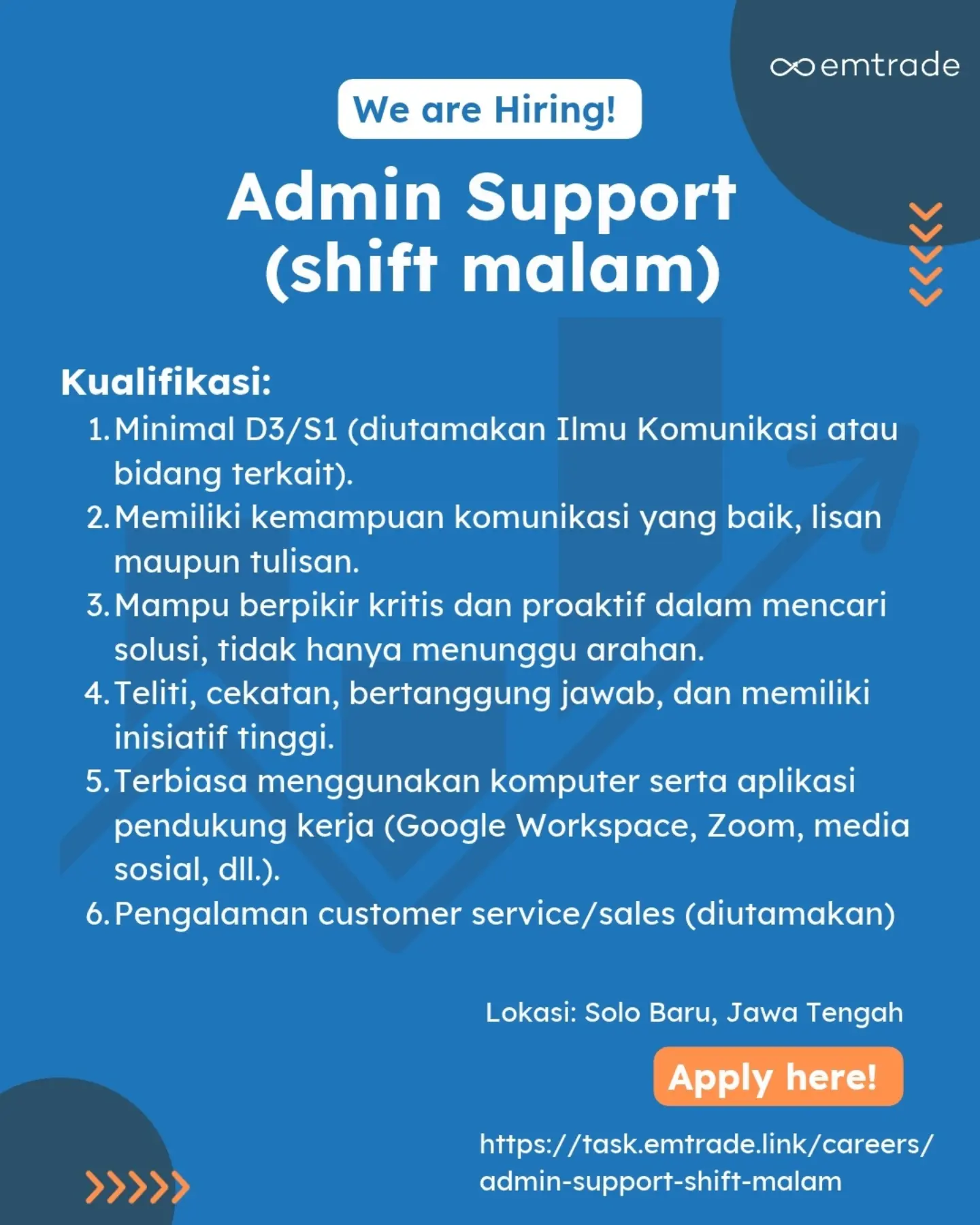 Poster Lowongan Kerja Emtrade Slide 2