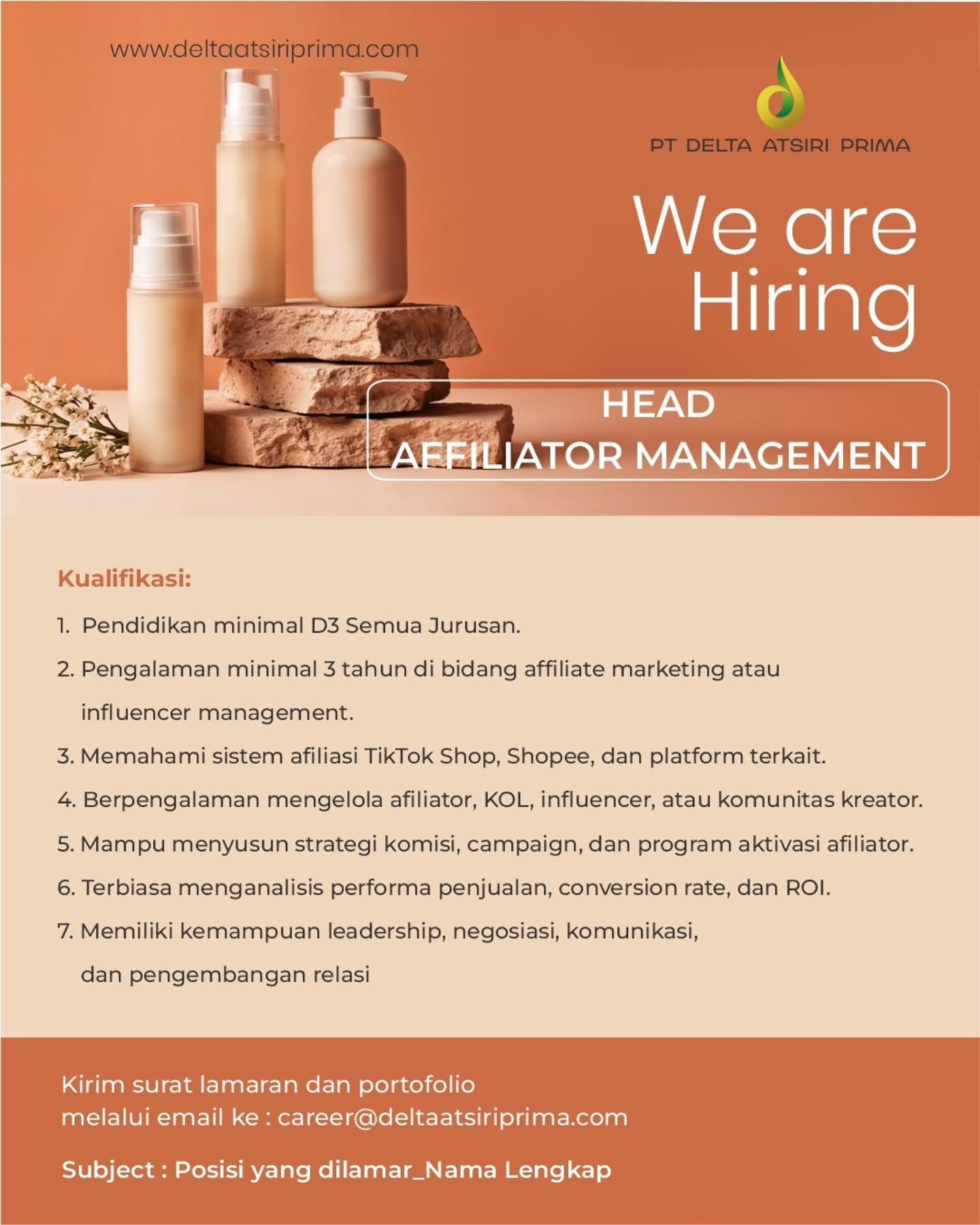 Poster Lowongan Kerja PT Delta Atsiri Prima Slide 2