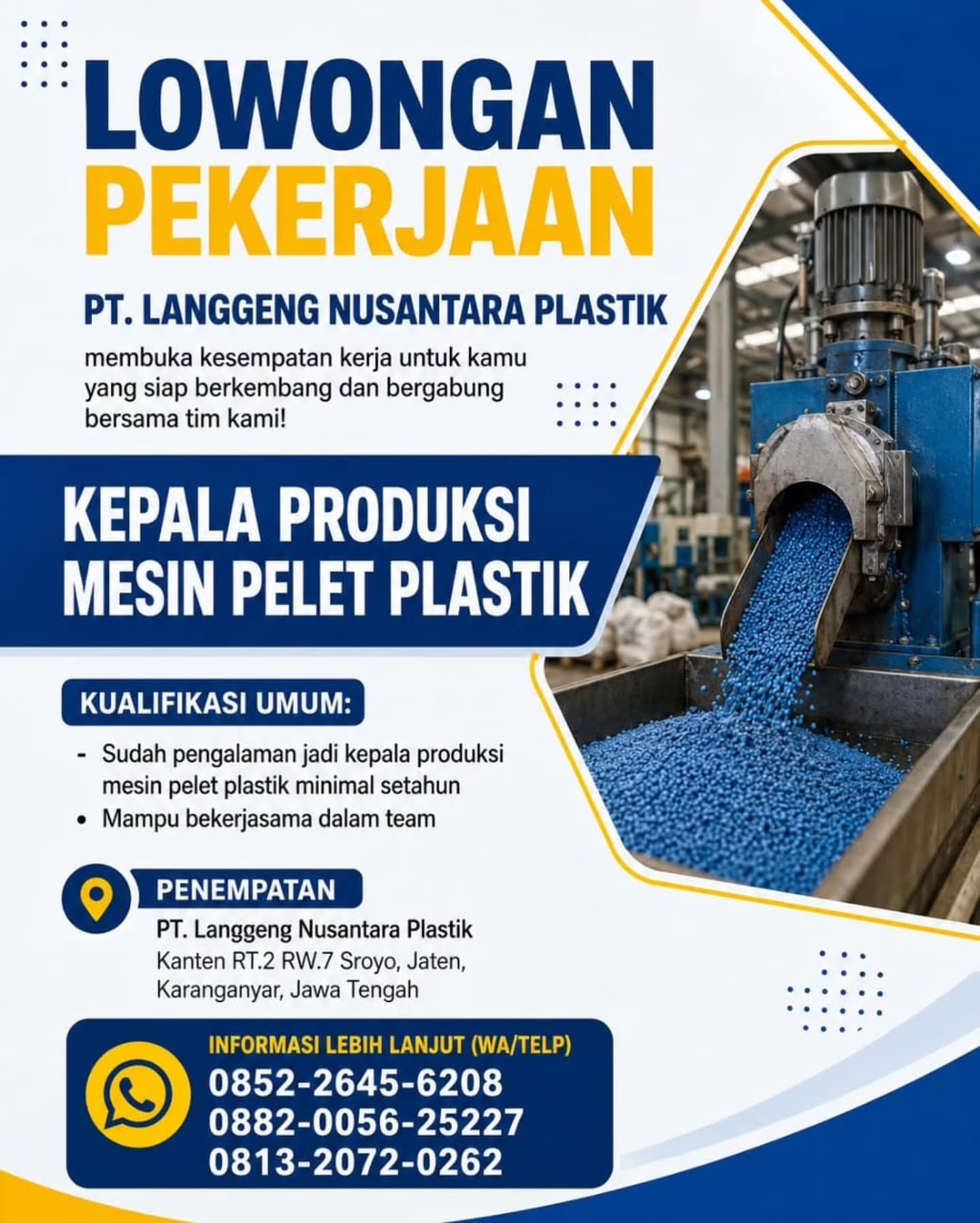Poster Lowongan Kerja PT Langgeng Nusantara Plastik Slide 2