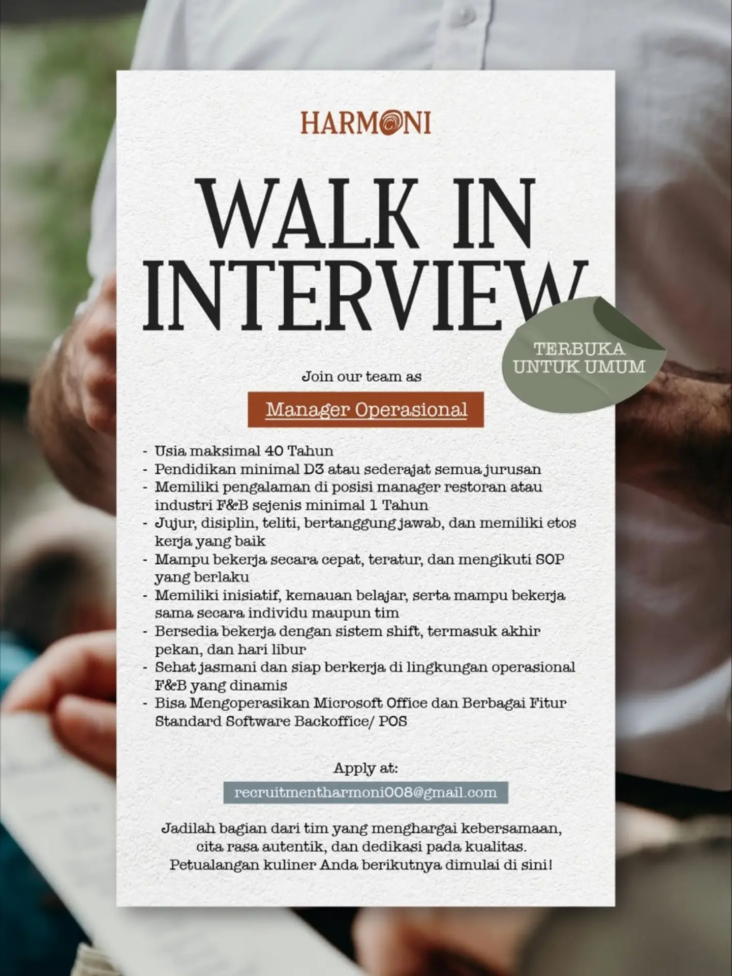 Poster Lowongan Kerja Harmoni Slide 2