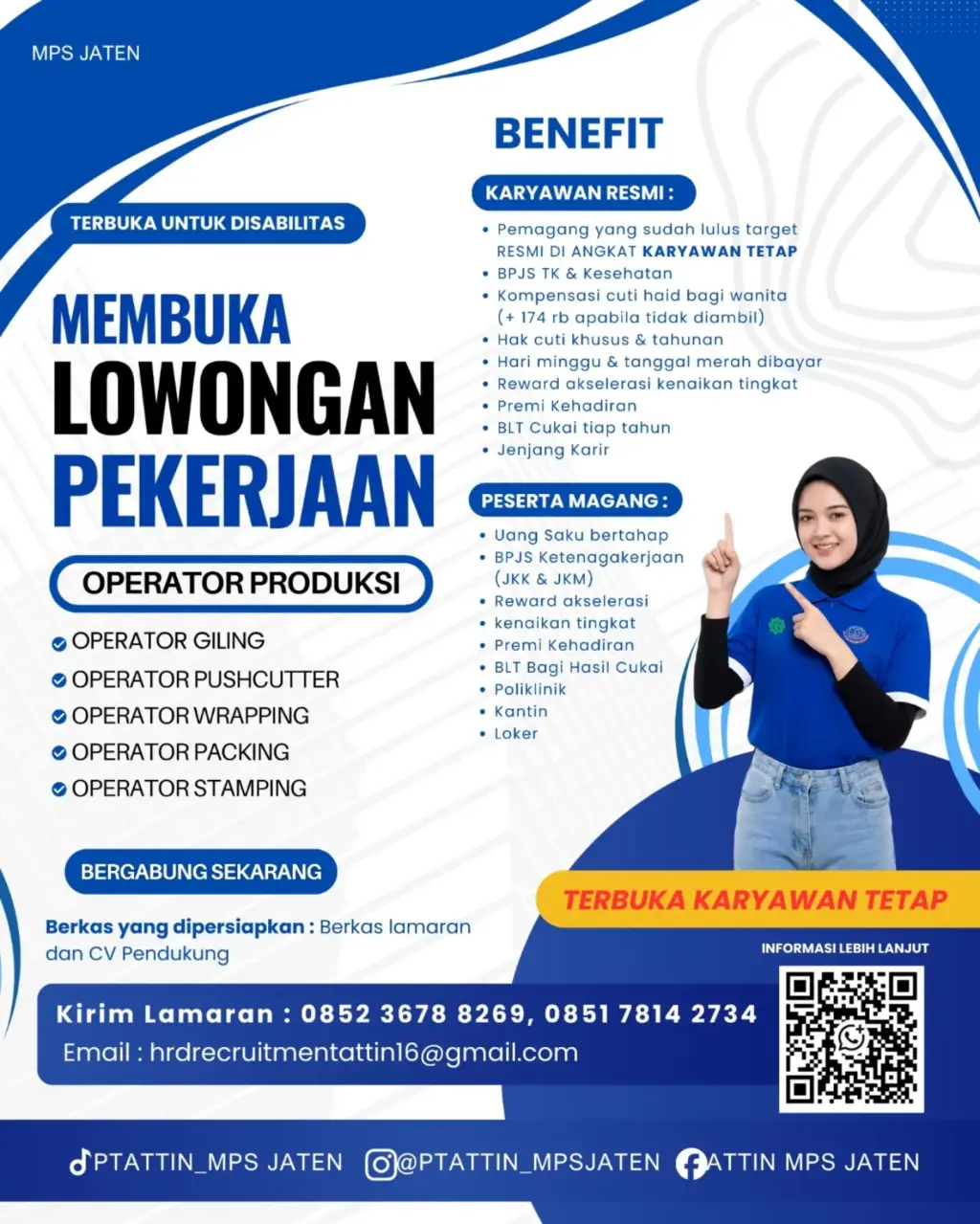 Poster Lowongan Kerja PT ATTIN SIGARET INDONESIA MPS JATEN & PT AROMA SUKOWATI Slide 2