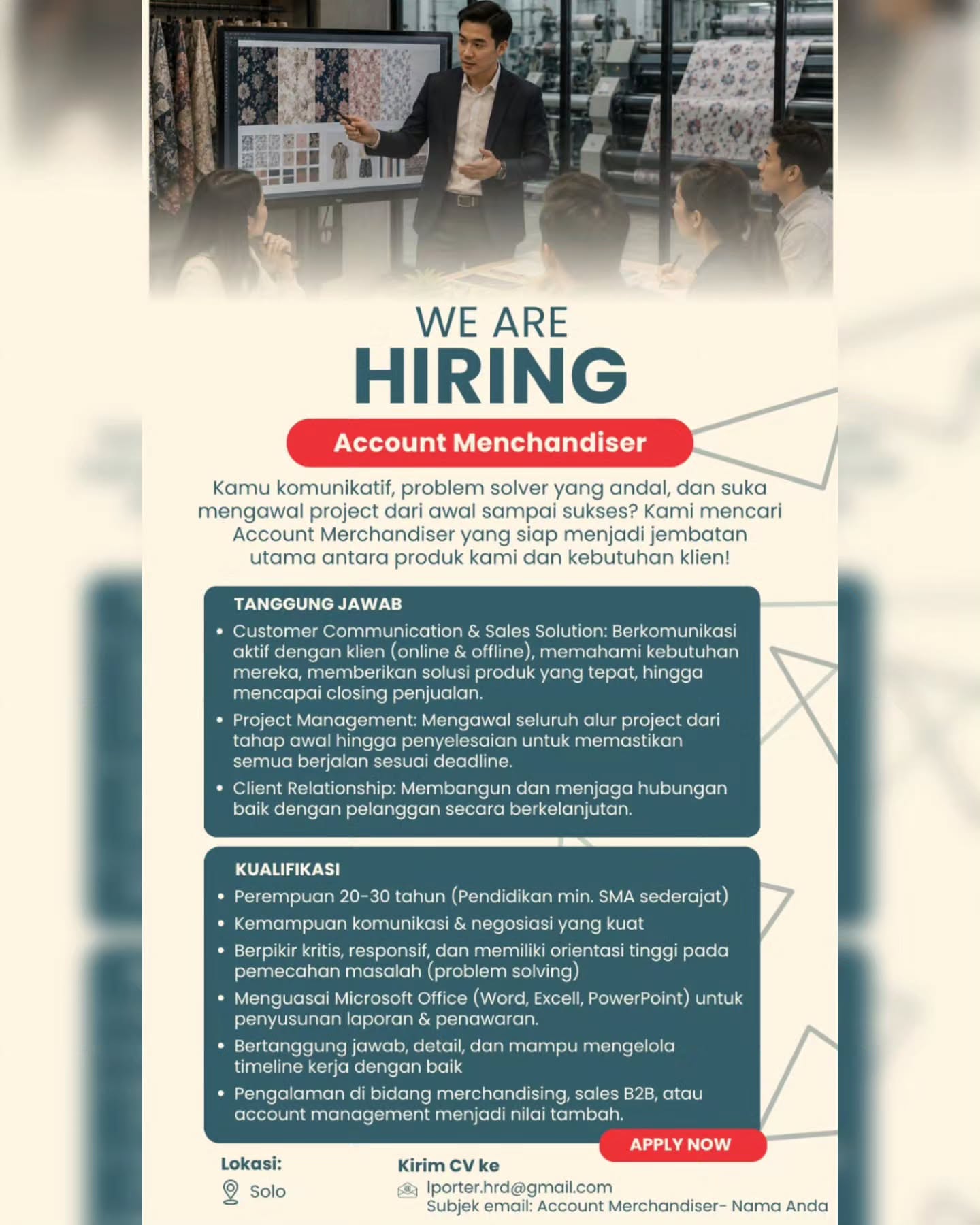 Poster Lowongan Kerja PT Maxi Viva Perkasa Slide 2