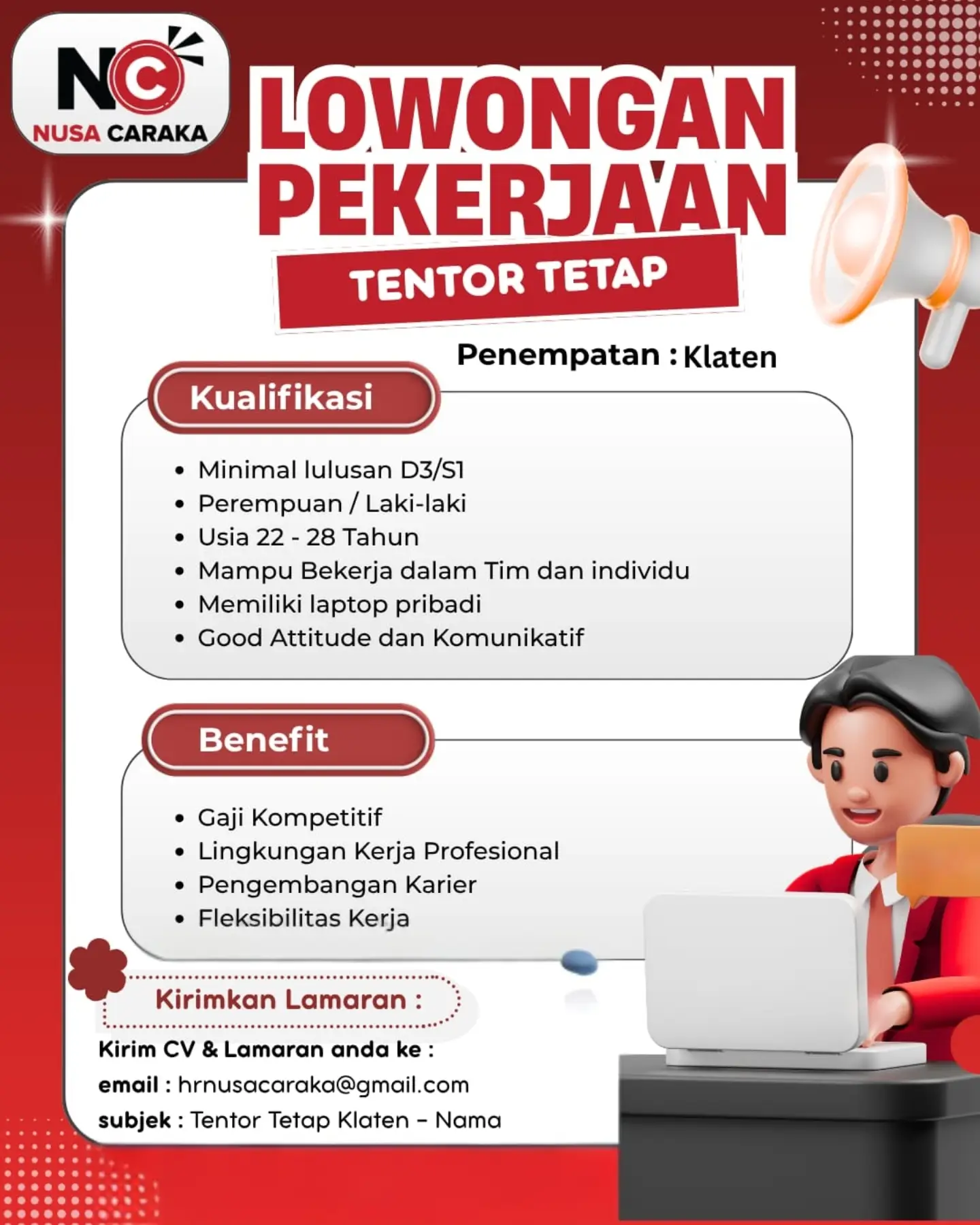 Poster Lowongan Kerja Nusa Caraka Slide 2