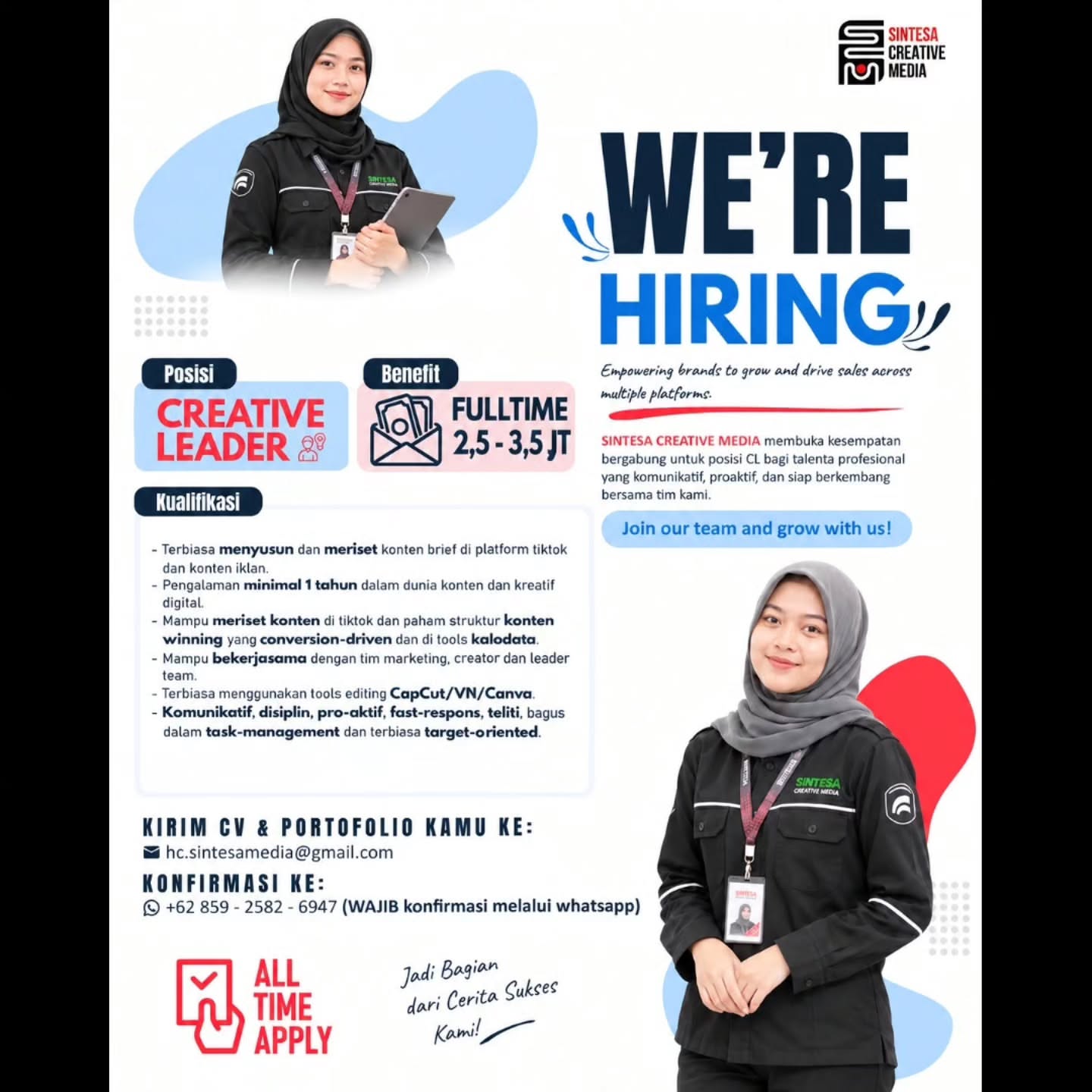 Poster Lowongan Kerja Sintesa Creative Media Slide 2