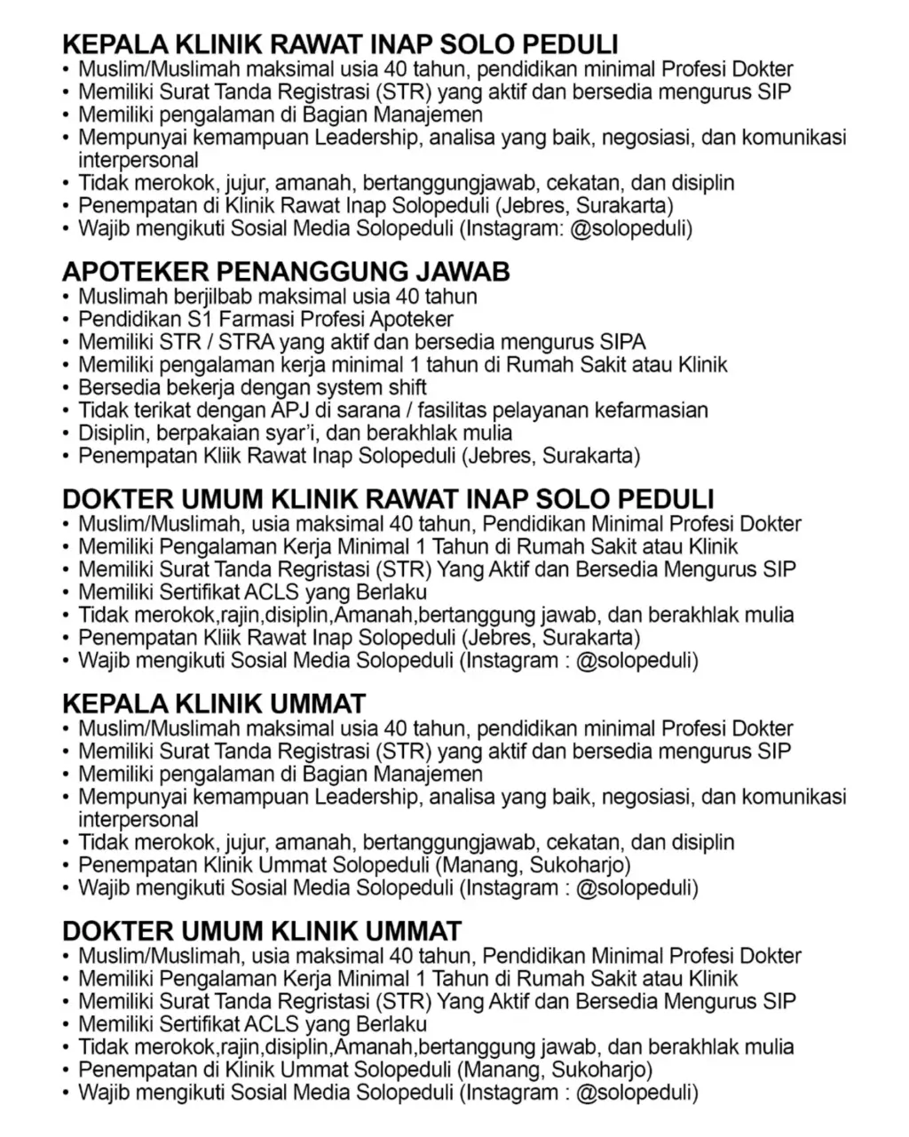 Poster Lowongan Kerja SOLOPEDULI & MITRA JEJARING Slide 2