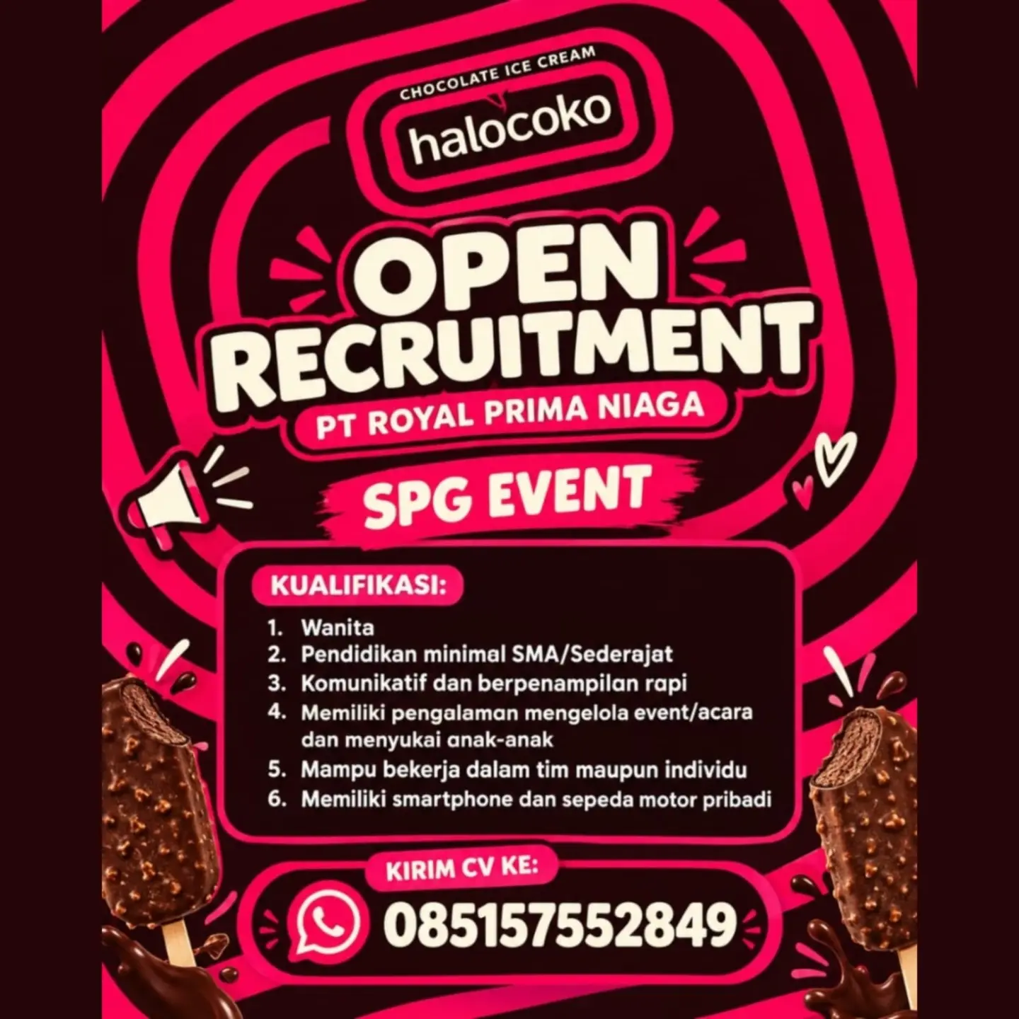 Poster Lowongan Kerja PT Royal Prima Niaga (Halocoko) Slide 2