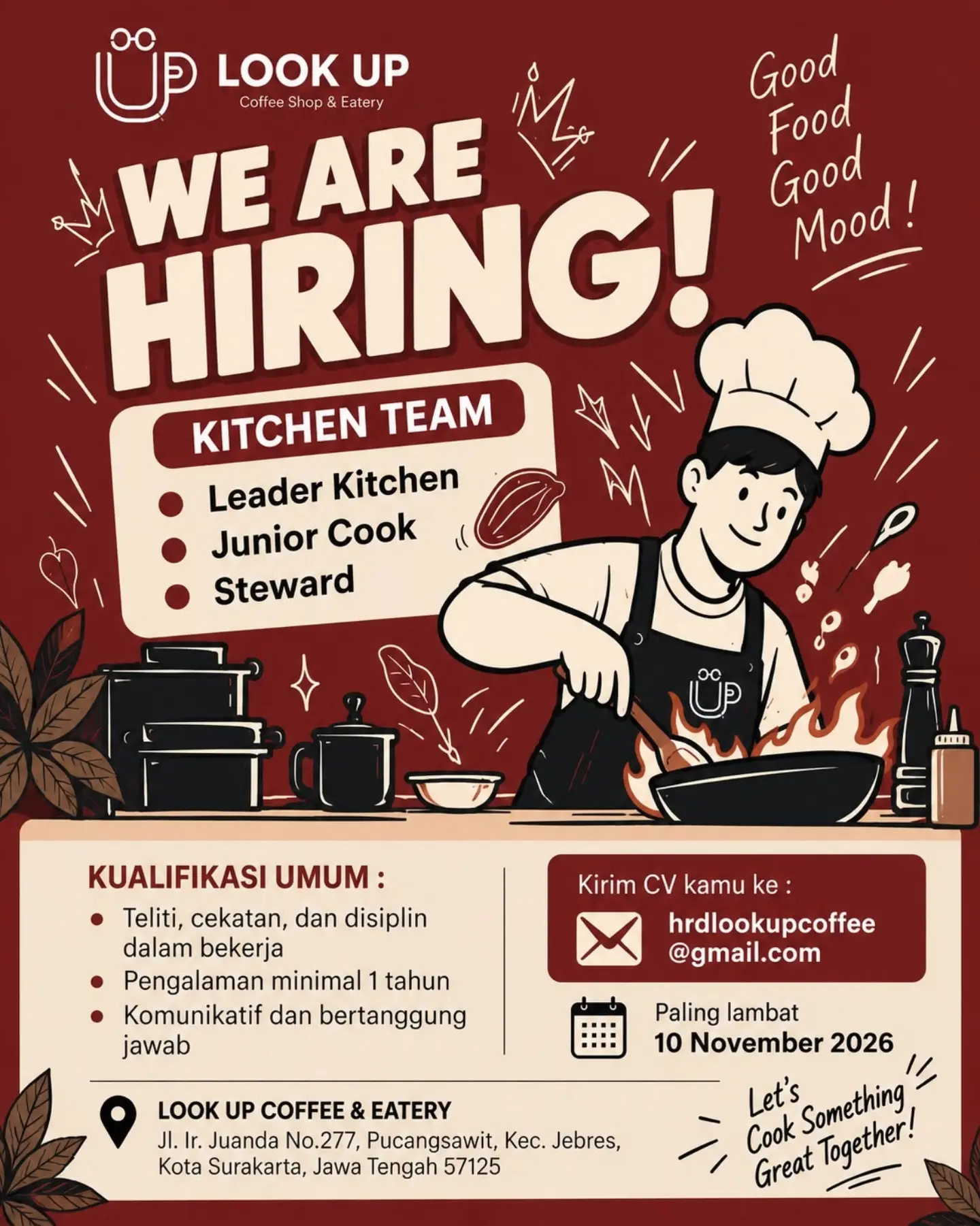 Poster Lowongan Kerja Look Up Coffee & Eatery Slide 2