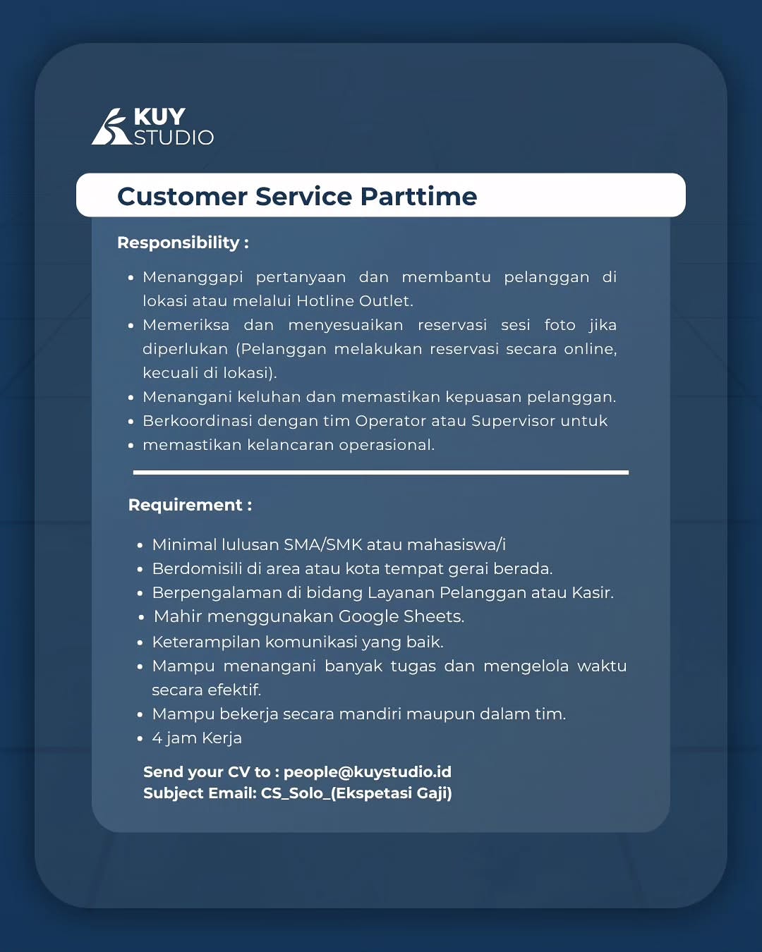 Poster Lowongan Kerja Kuy Studio Slide 3