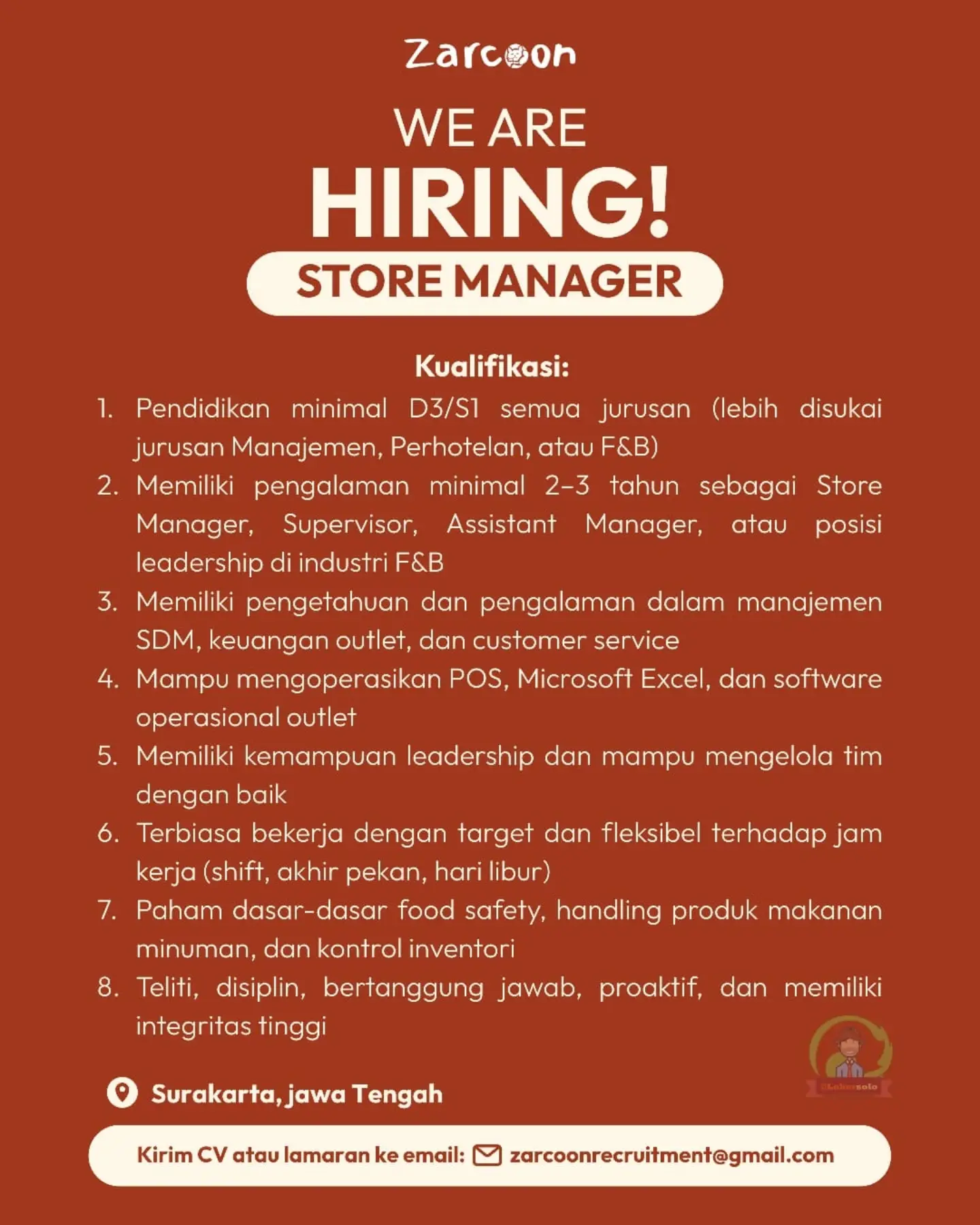 Poster Lowongan Kerja Zarcoon Slide 3