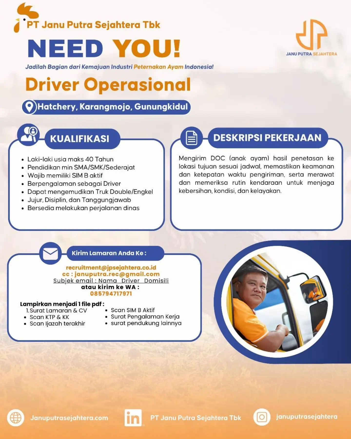 Poster Lowongan Kerja PT Janu Putra Sejahtera Tbk Slide 3