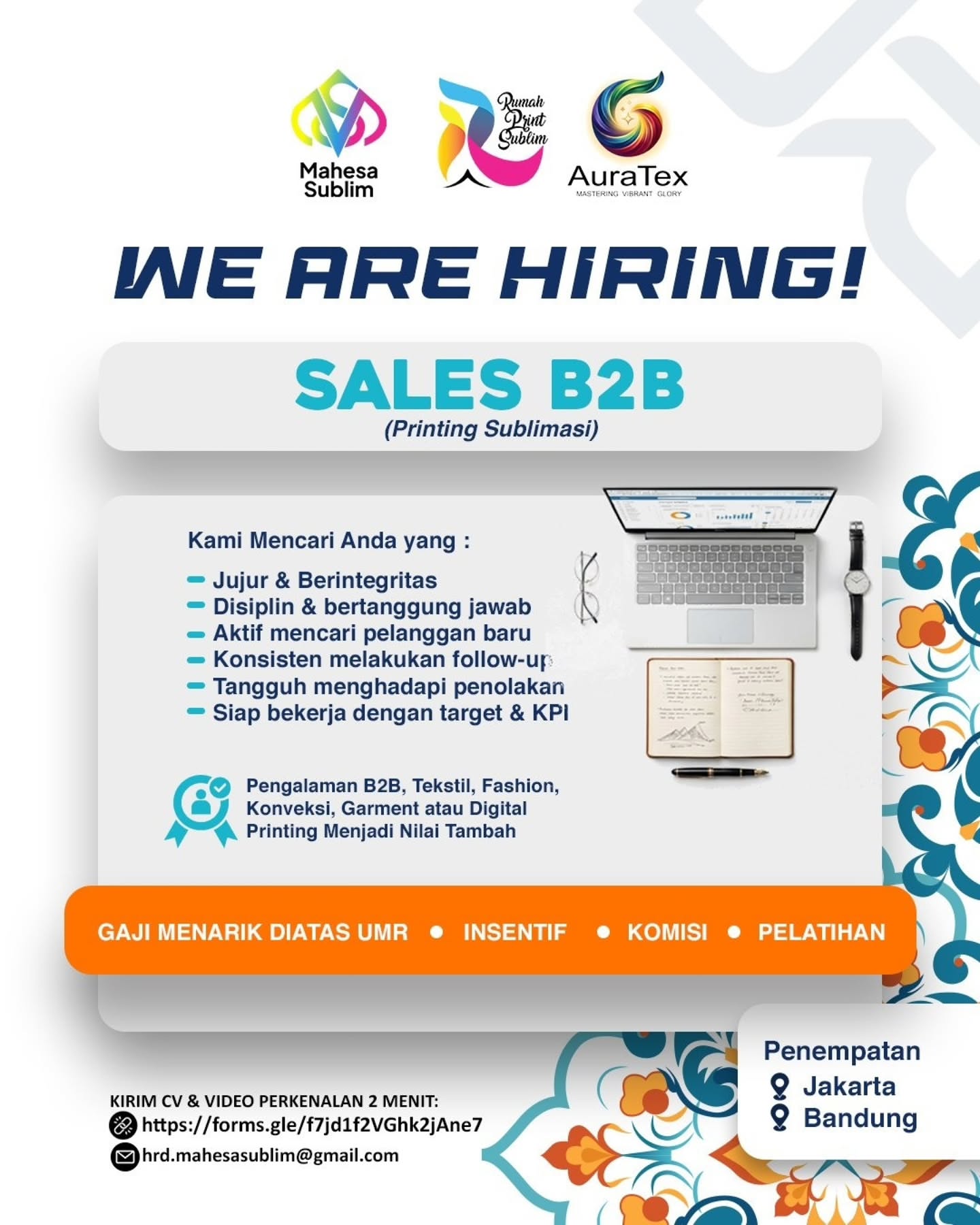 Poster Lowongan Kerja Mahesa Sublim Slide 3