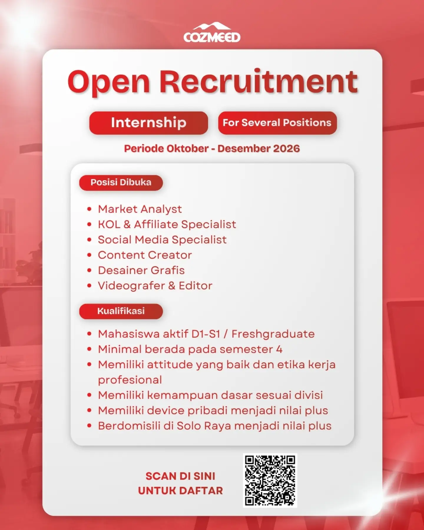 Poster Lowongan Kerja Cozmeed Slide 3