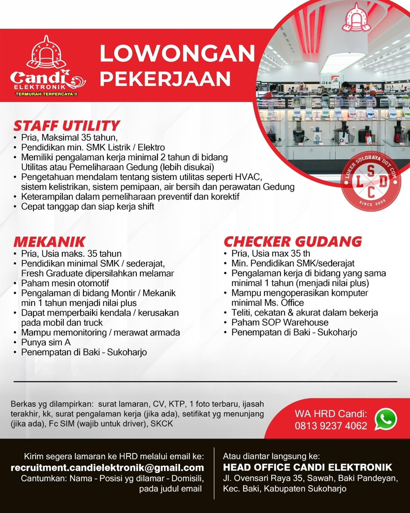 Poster Lowongan Kerja Candi Elektronik Slide 3