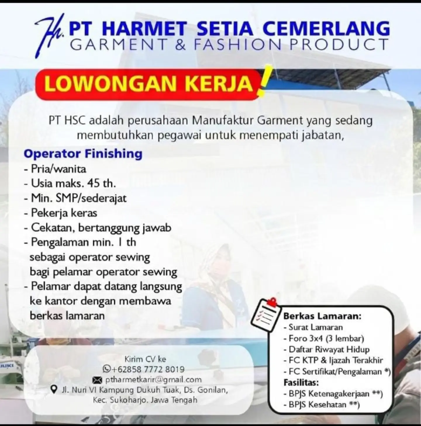 Poster Lowongan Kerja PT Harmet Setia Cemerlang & PT Harmet Global Defence Slide 3