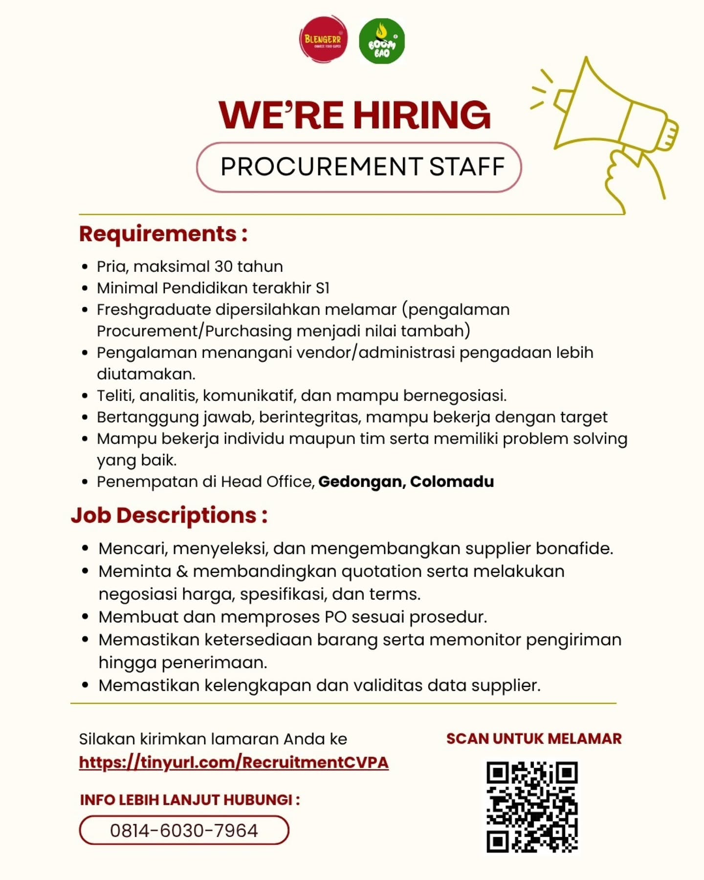 Poster Lowongan Kerja CV Pesta Abadi Slide 3