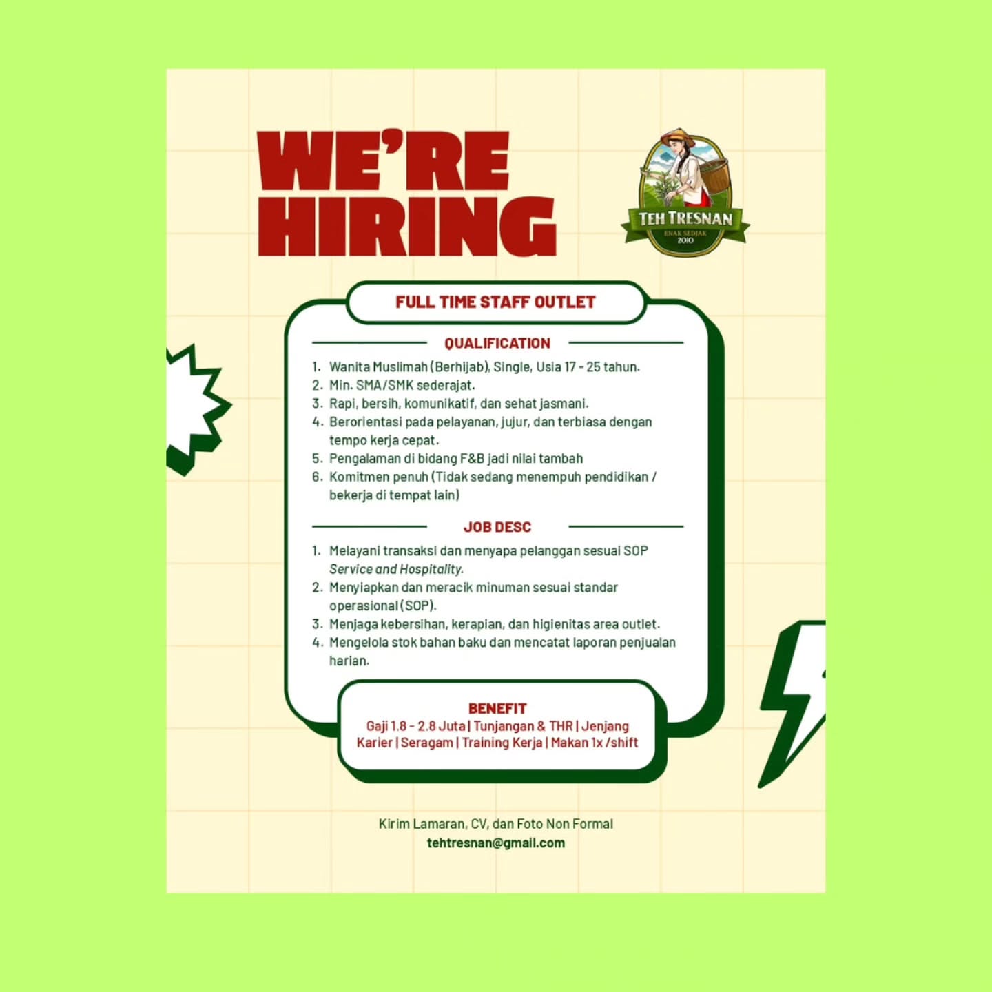 Poster Lowongan Kerja Teh Tresnan Slide 3