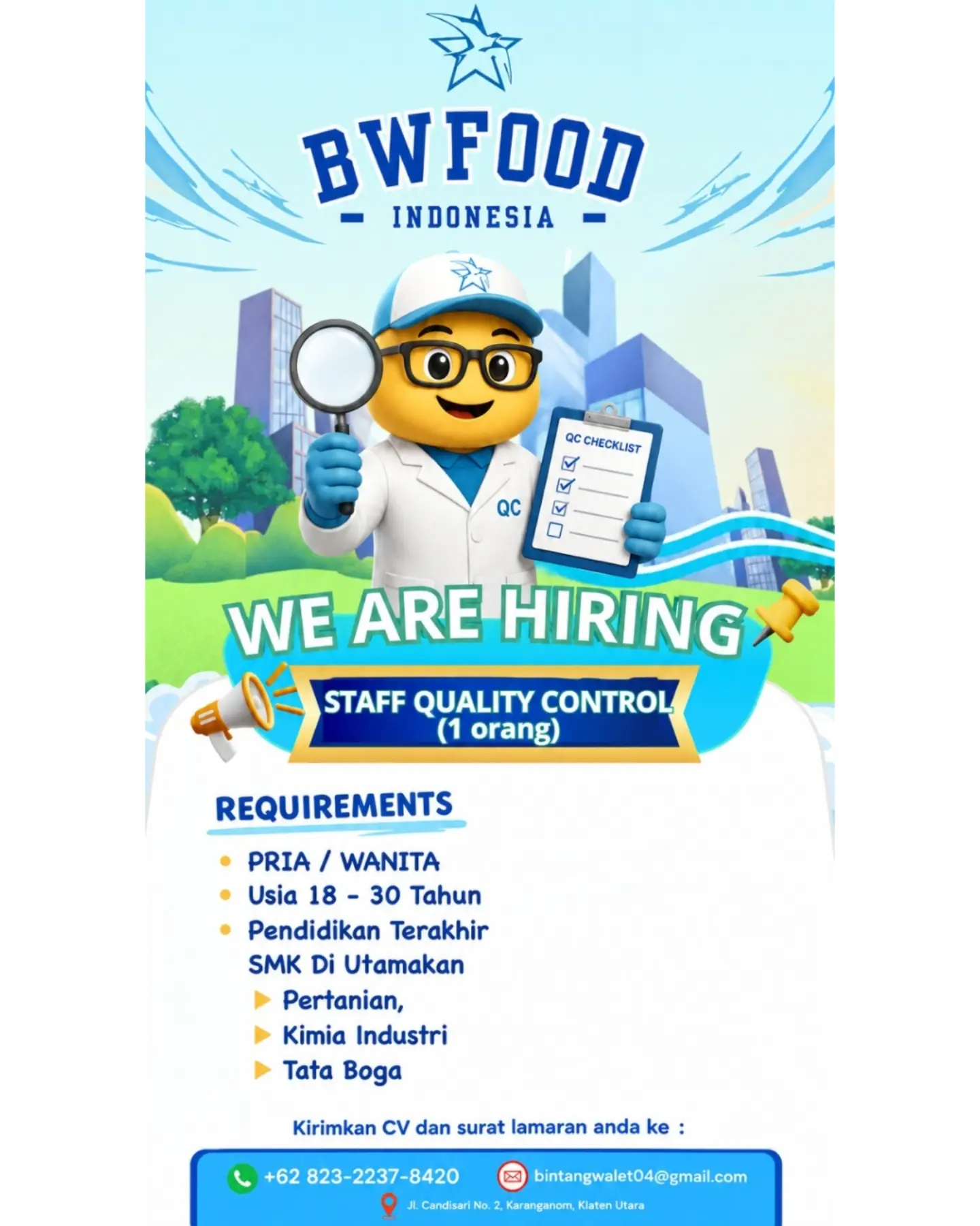Poster Lowongan Kerja BW Food Indonesia Slide 3