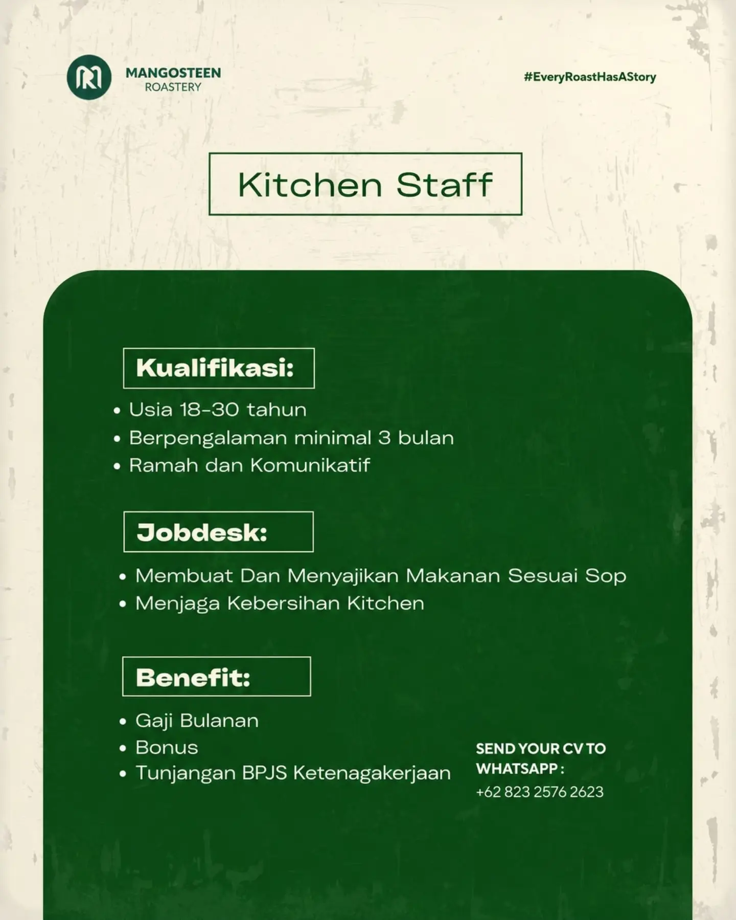 Poster Lowongan Kerja Mangosteen Roastery Slide 3